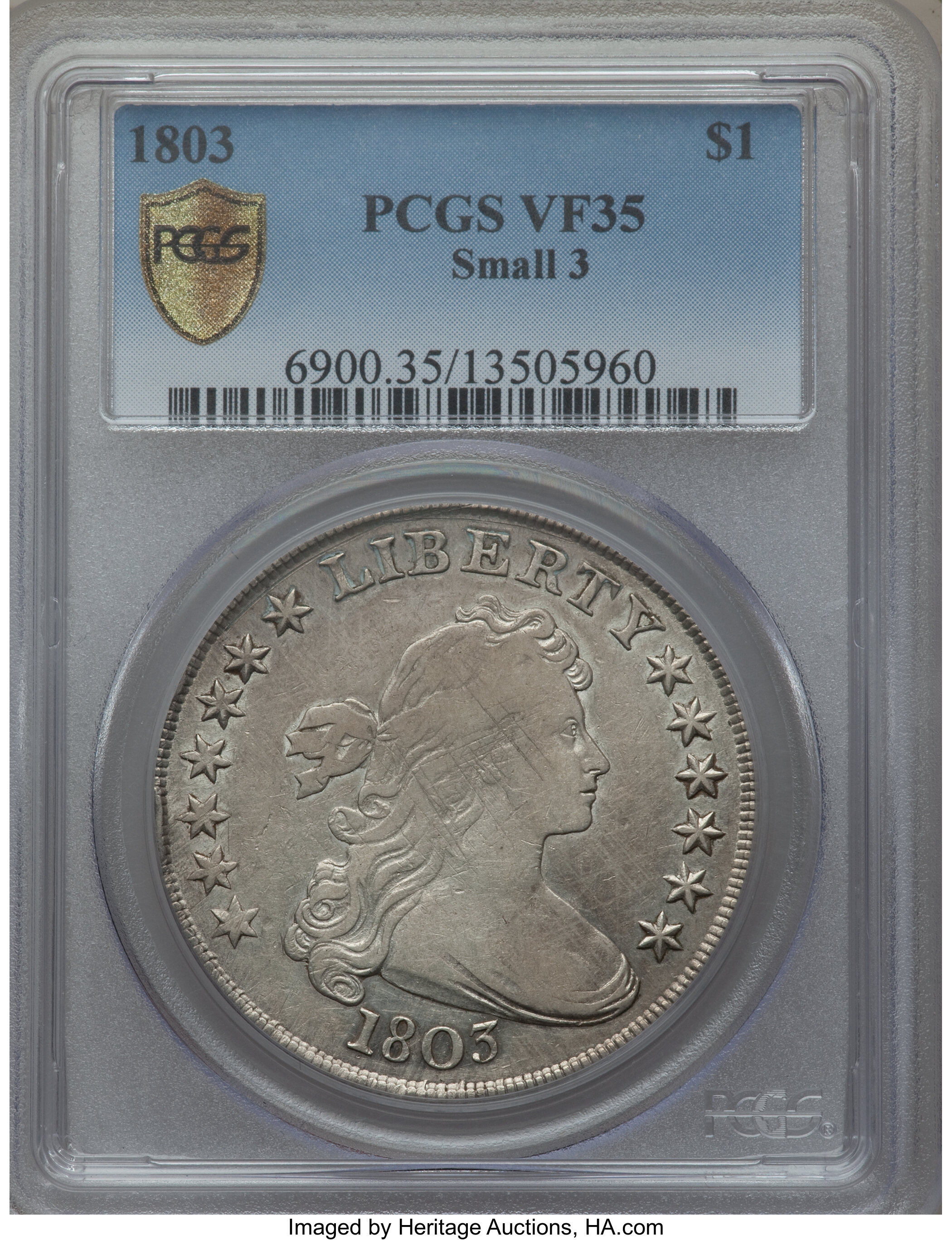 1803 $1  Small 3, B-5, BB-252 VF35 thumbnail 8
