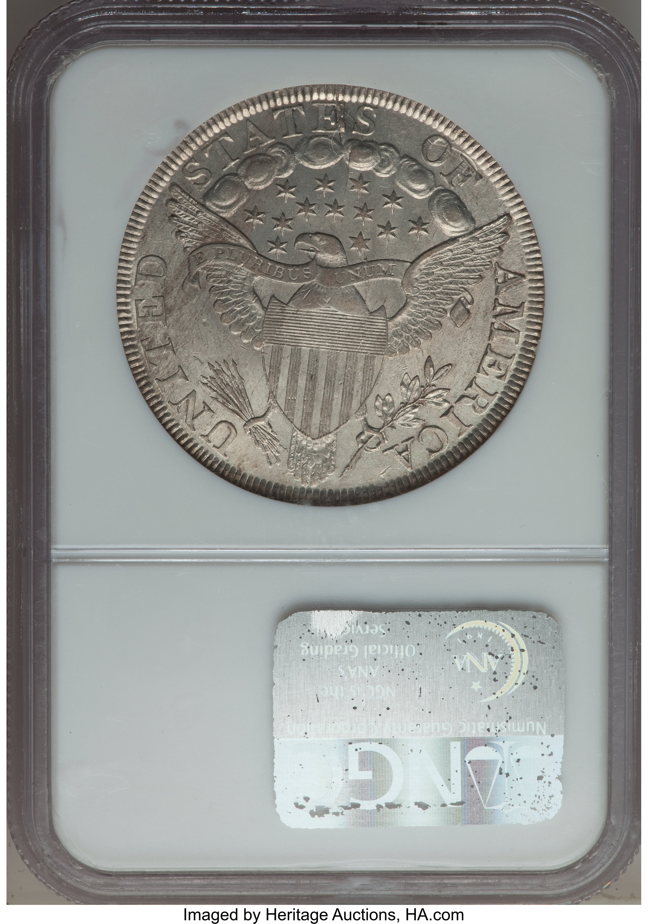 1798 $1  Large Eagle, Pointed 9, Wide Date, B-22, BB-104 AU58 thumbnail 21