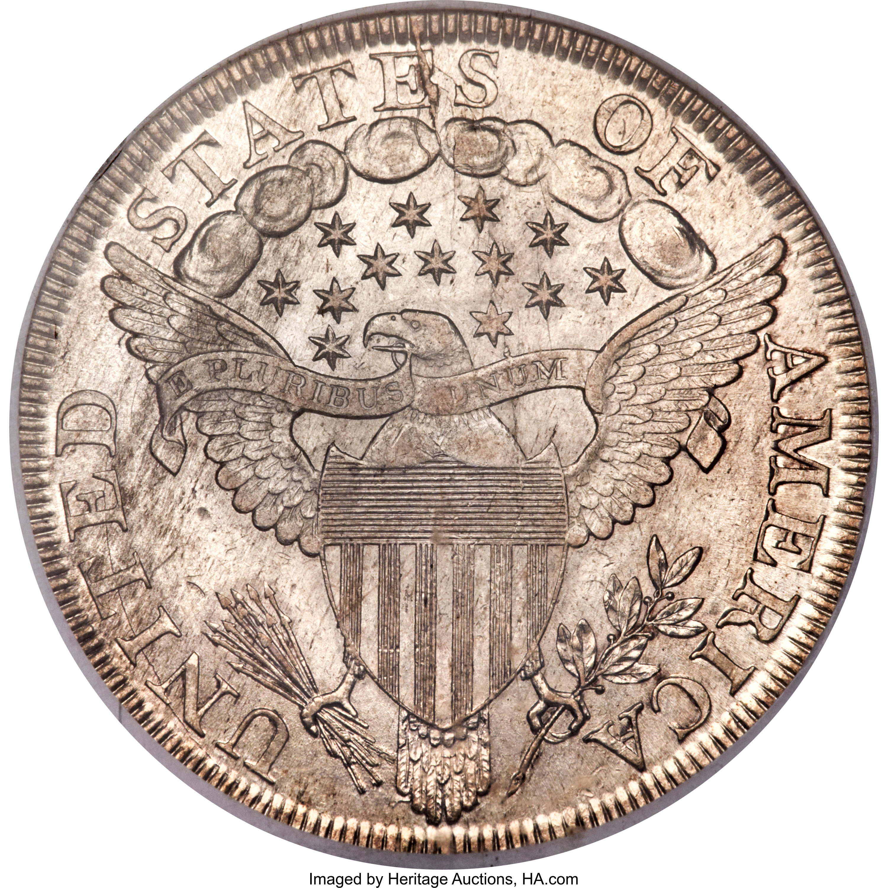 1798 $1  Large Eagle, Pointed 9, Wide Date, B-22, BB-104 AU58 thumbnail 22
