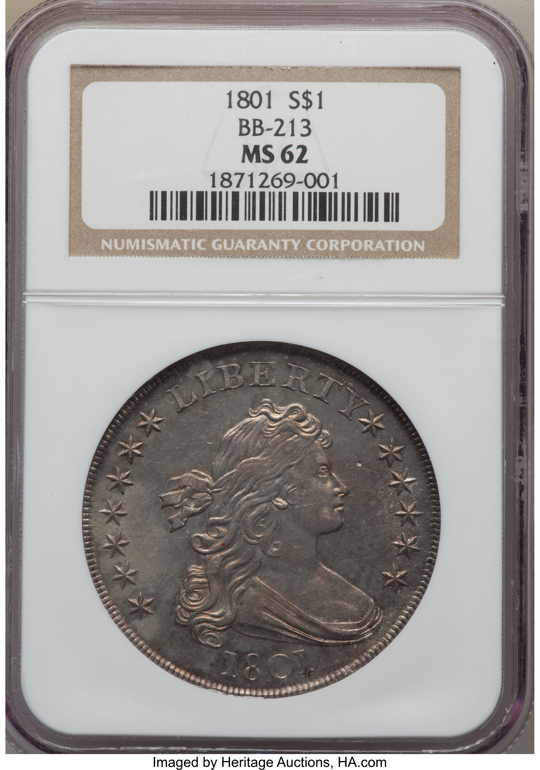 1801 $1  B-3, BB-213 MS61 thumbnail 5