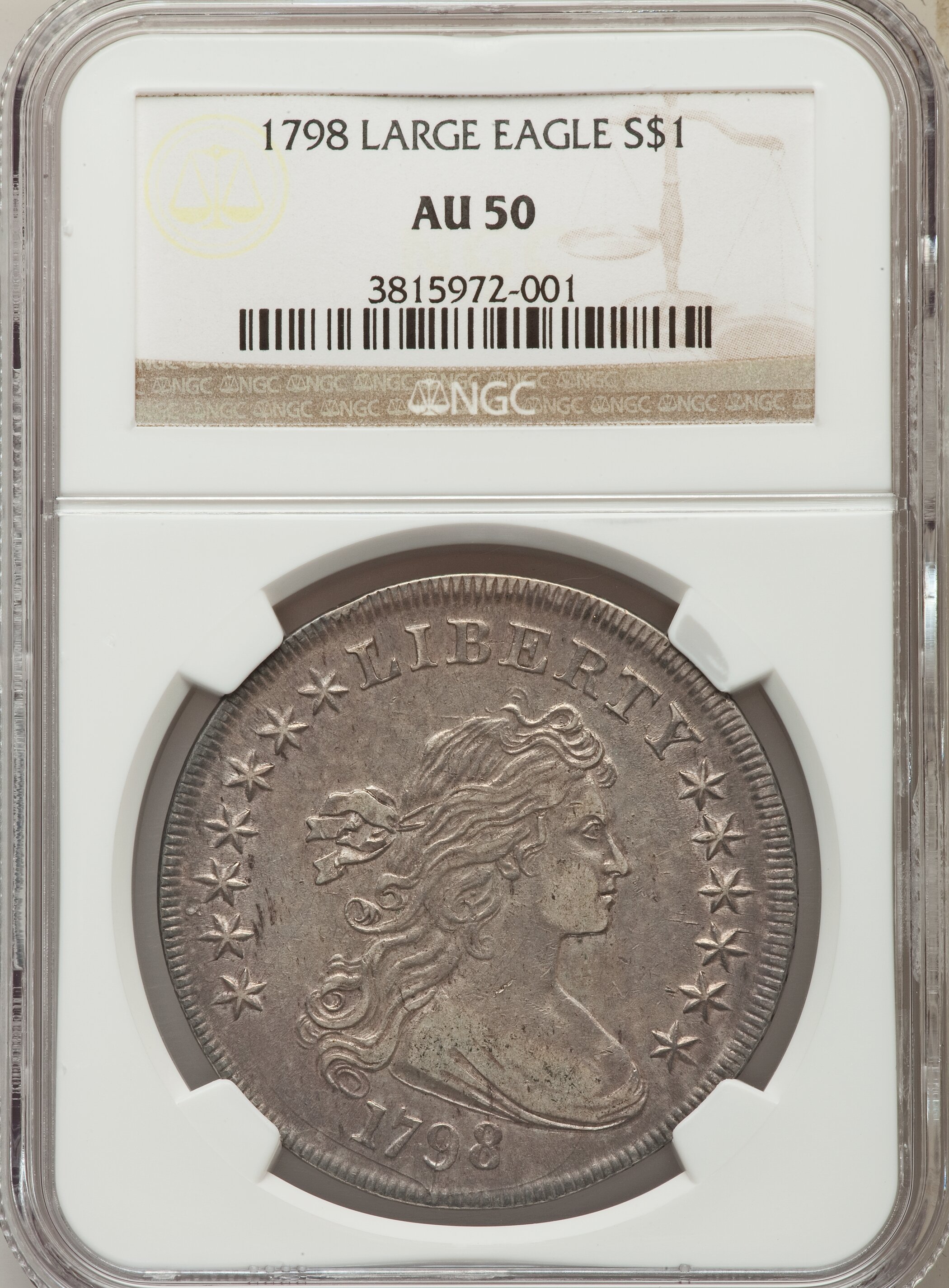 1798 $1  Large Eagle, Pointed 9, Close Date, B-31, BB-115 MS60 thumbnail 16