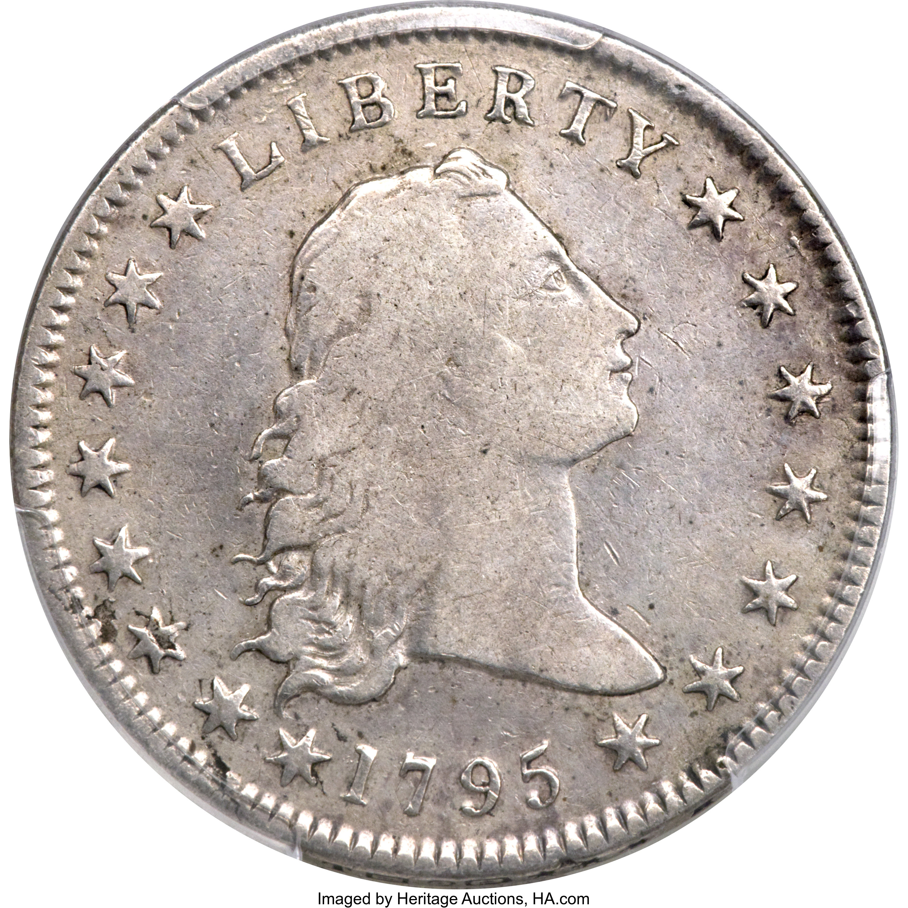 1795 $1  Flowing Hair, 2 Leaves, B-4, BB-14 AG2 thumbnail 19