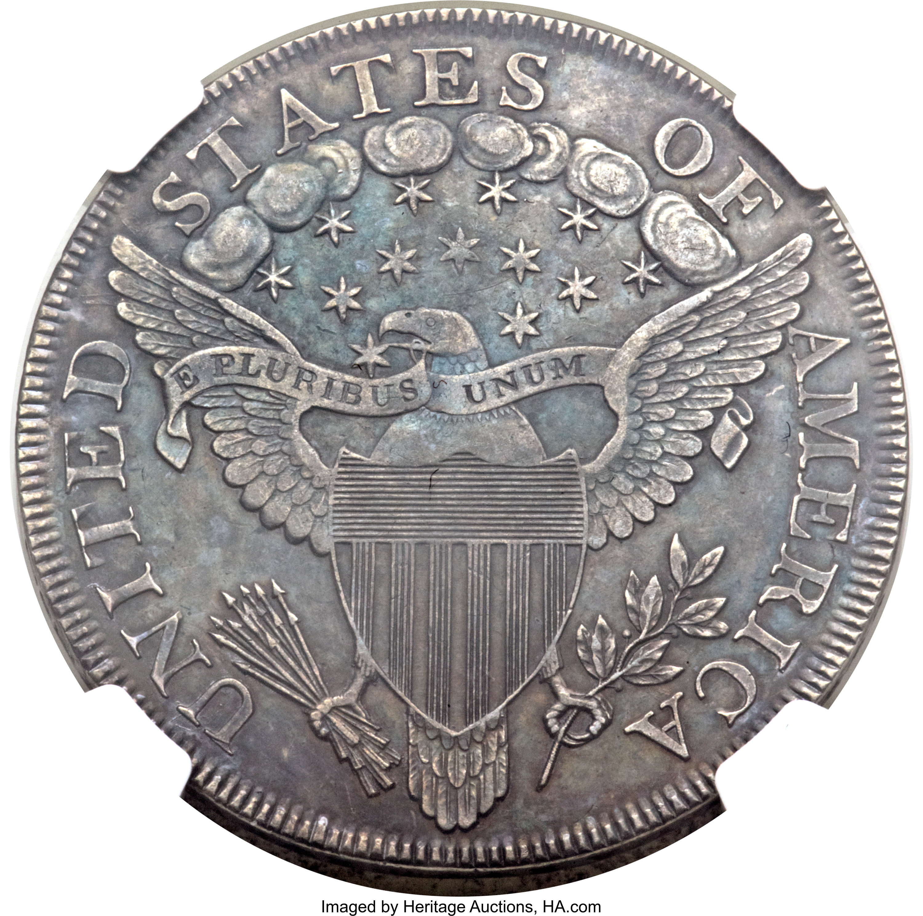 1799 $1  7x6 Stars, B-9, BB-166 AU53 CAC thumbnail 3