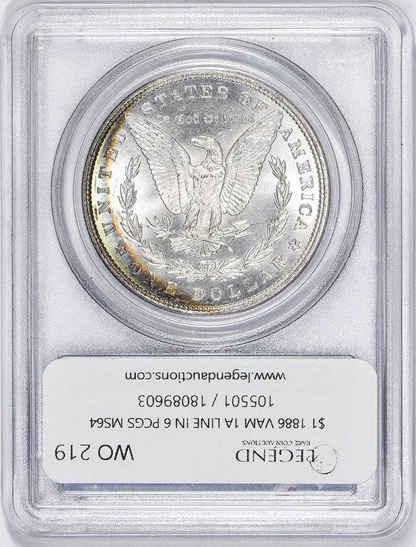 1886 $1  Line in 6, VAM-1A MS64 thumbnail 8