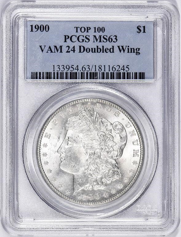 1900 $1  Doubled Wing, VAM-24 MS63 thumbnail 7