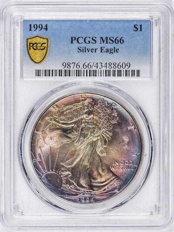 1994 $1  Silver Eagle MS63 CAC thumbnail 17