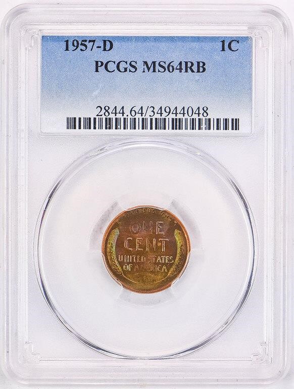 1957-D 1c MS RB MS64 RB thumbnail 4