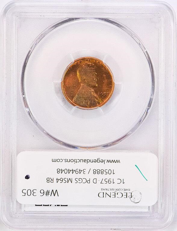 1957-D 1c MS RB MS64 RB thumbnail 5
