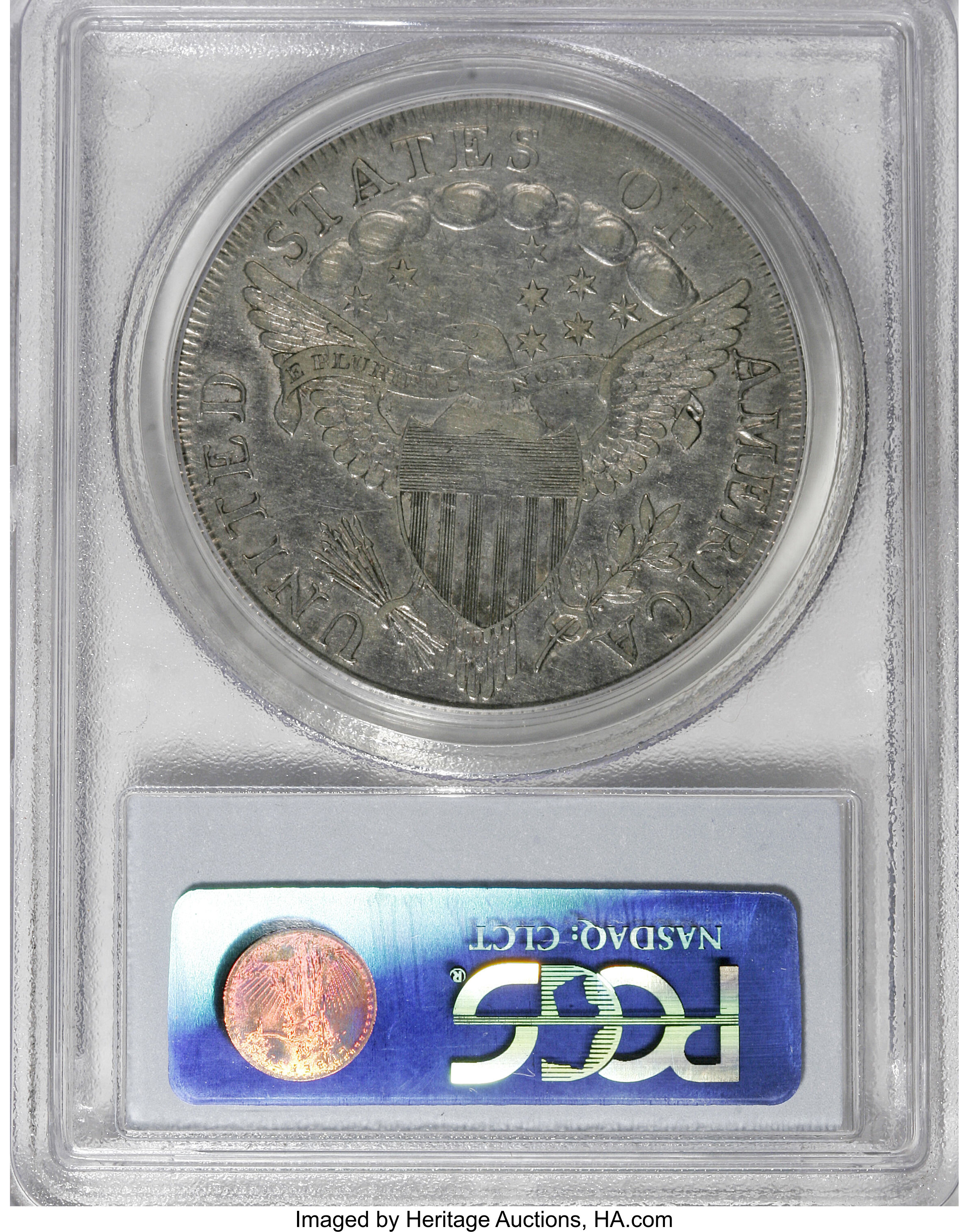 1798 $1  Large Eagle, Knob 9, 10 Arrows, 5 Vertical Lines, B-6, BB-96 MS thumbnail 19
