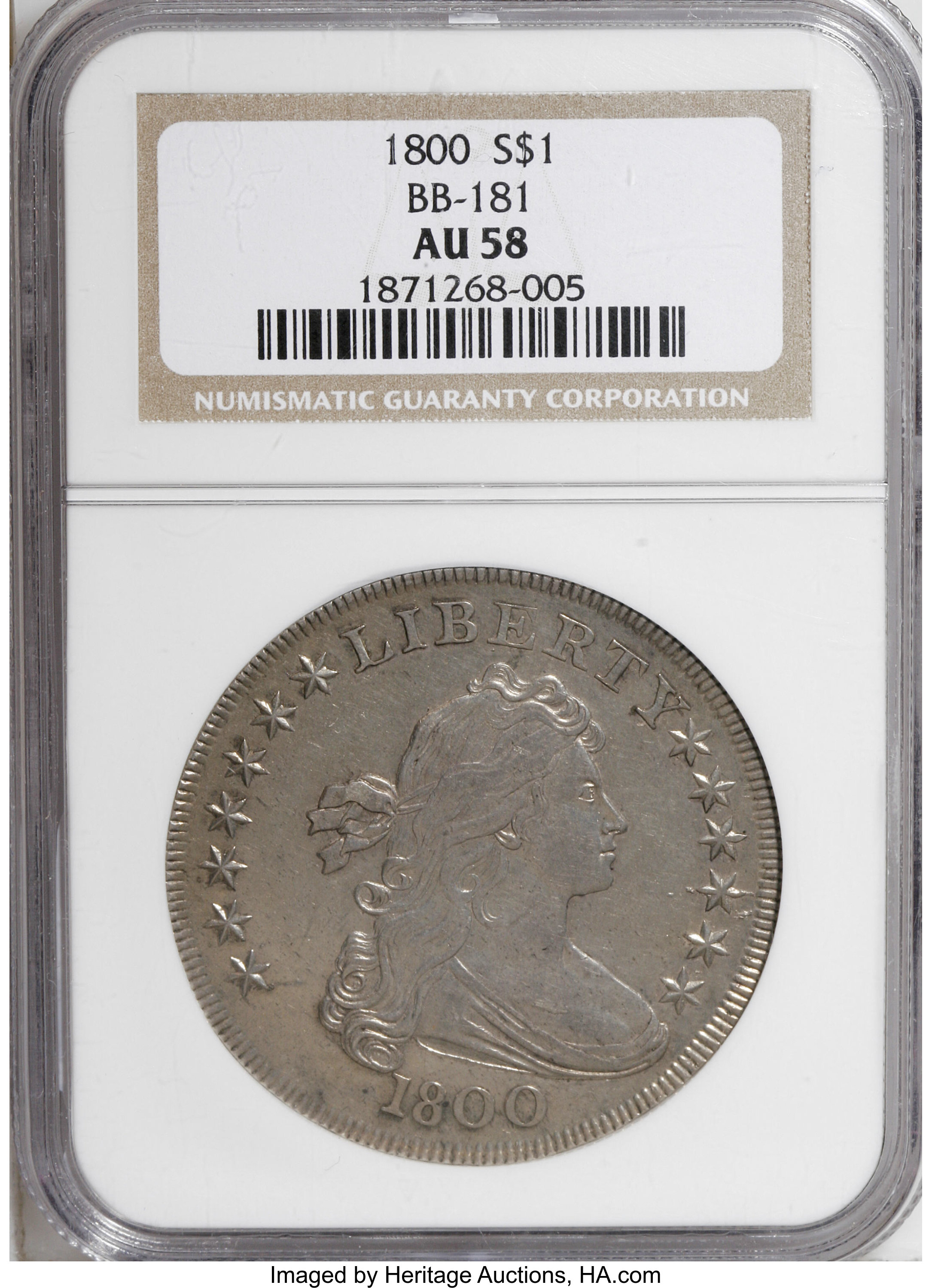 1800 $1  B-1, BB-181 MS63 CAC thumbnail 4
