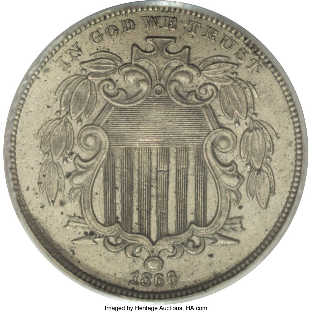 1866 P5c Nickel, J-531a PR thumbnail 3