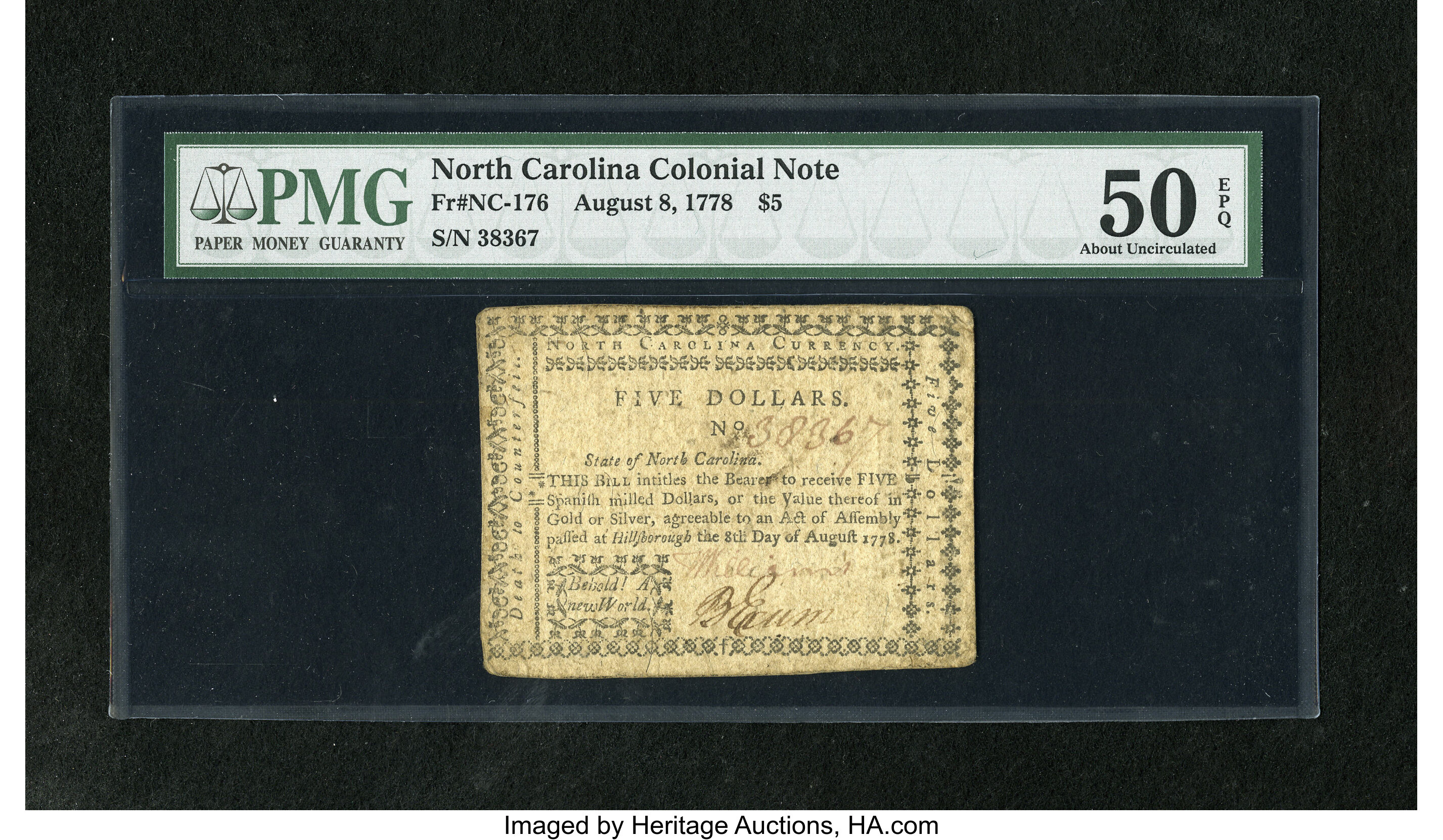 Aug 8, 1778 $5  North Carolina (Fr. NC176) thumbnail 10