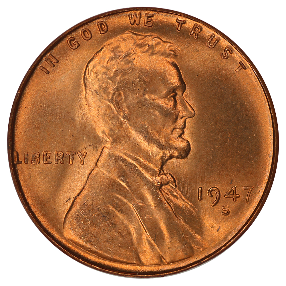 1947-S 1c NGC MS66 RD