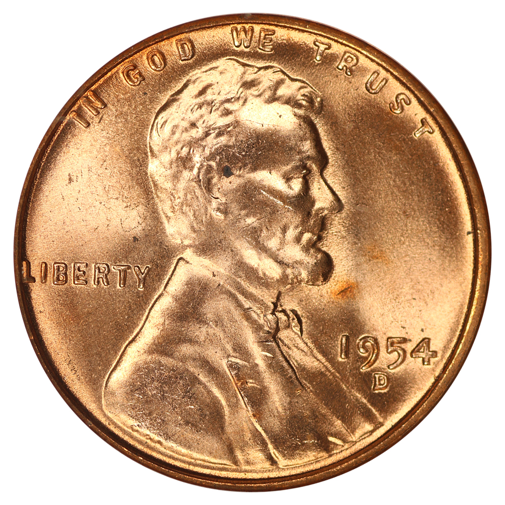 1954-D 1c NGC MS66 RD