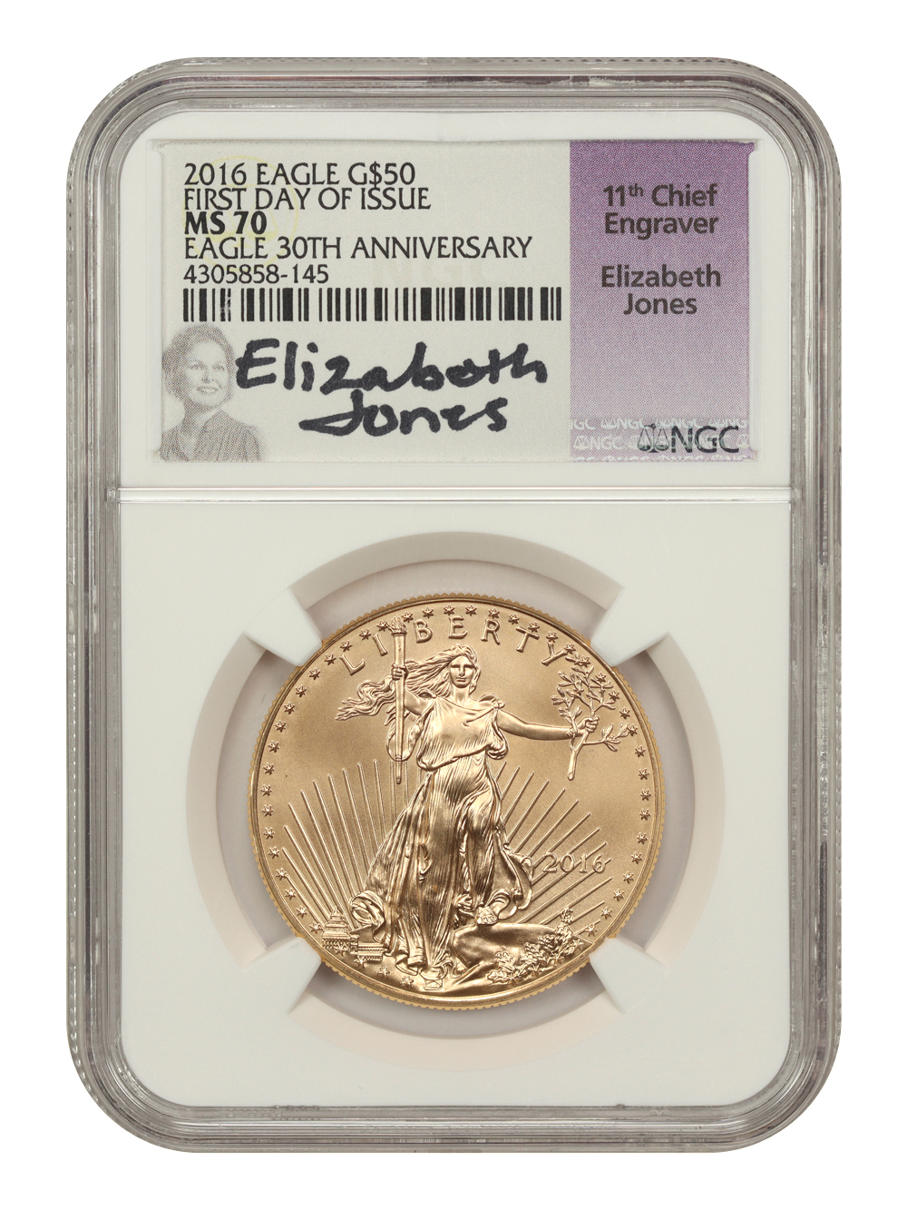 2016 G$50  Gold Eagle, 30th Anniversary MS thumbnail 12