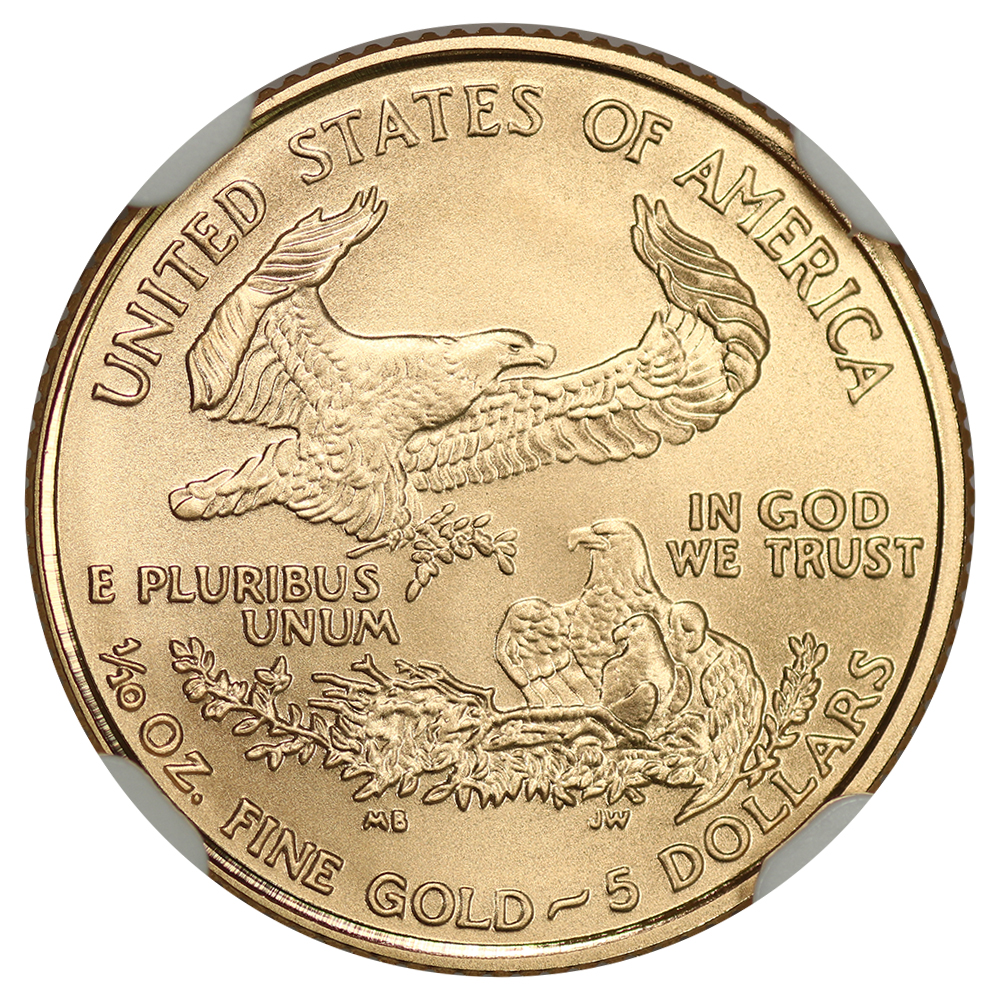 2007-W $5  Gold Eagle, Burnished MS70 thumbnail 12
