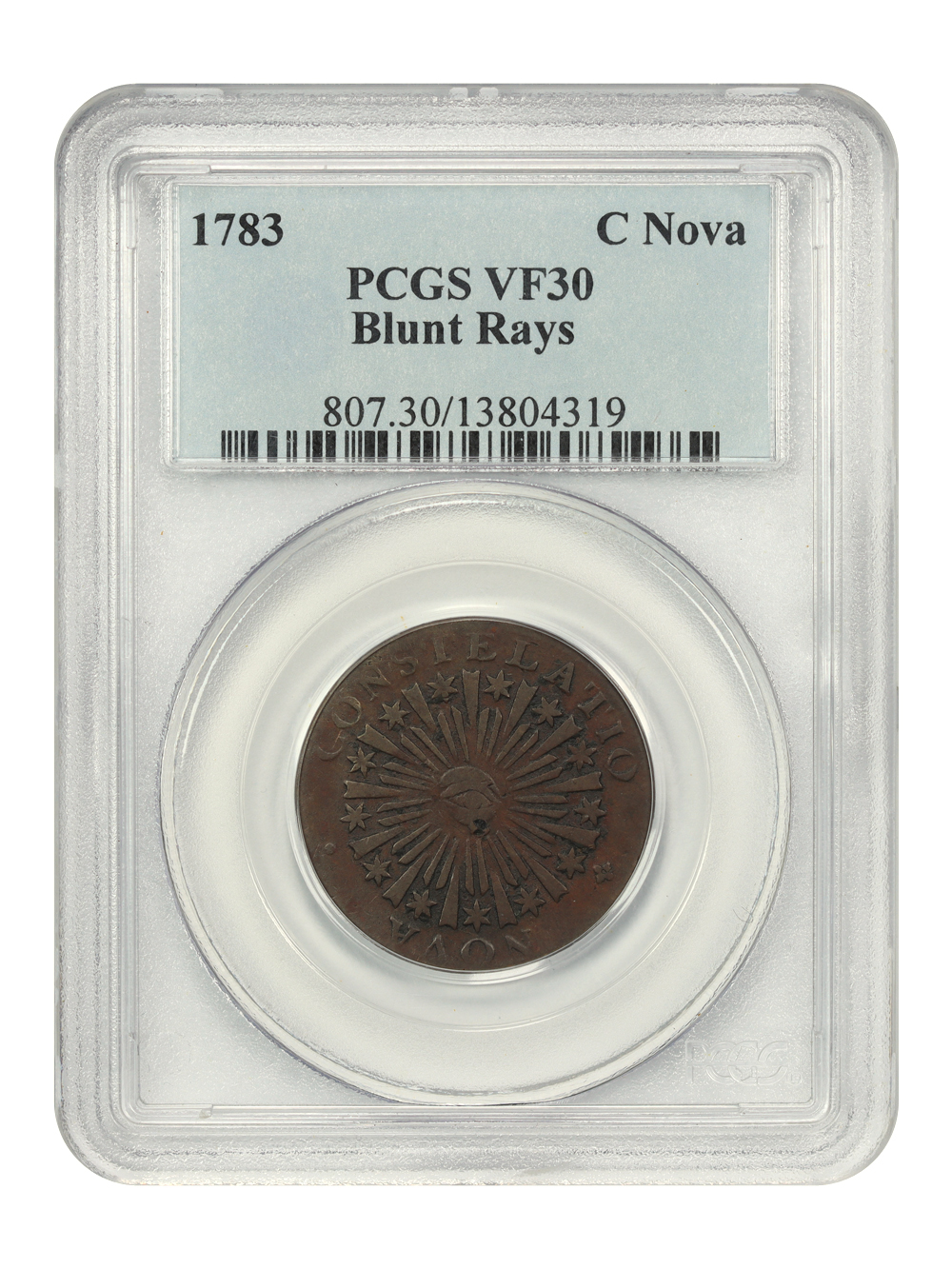 1783 Copper Nova Constellatio, Blunt Rays MS BN VF30 BN thumbnail 3