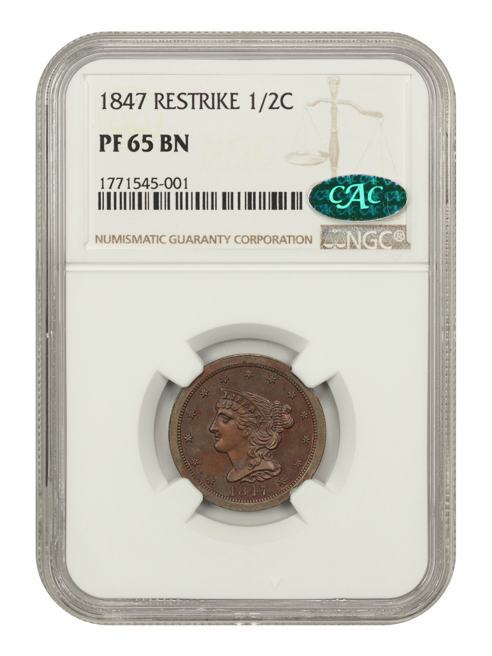 1847 1/2c Restrike, Reverse of 1856 PR BN thumbnail 17