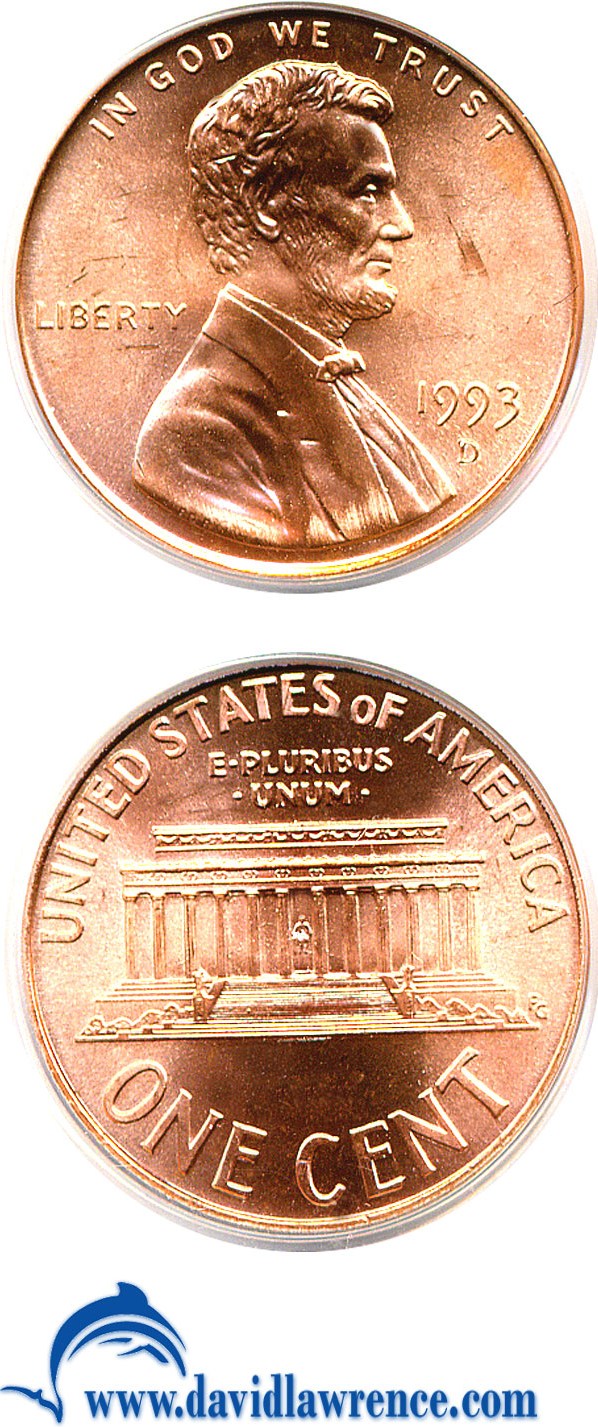 1993-D 1c MS RD MS66 RD thumbnail 5