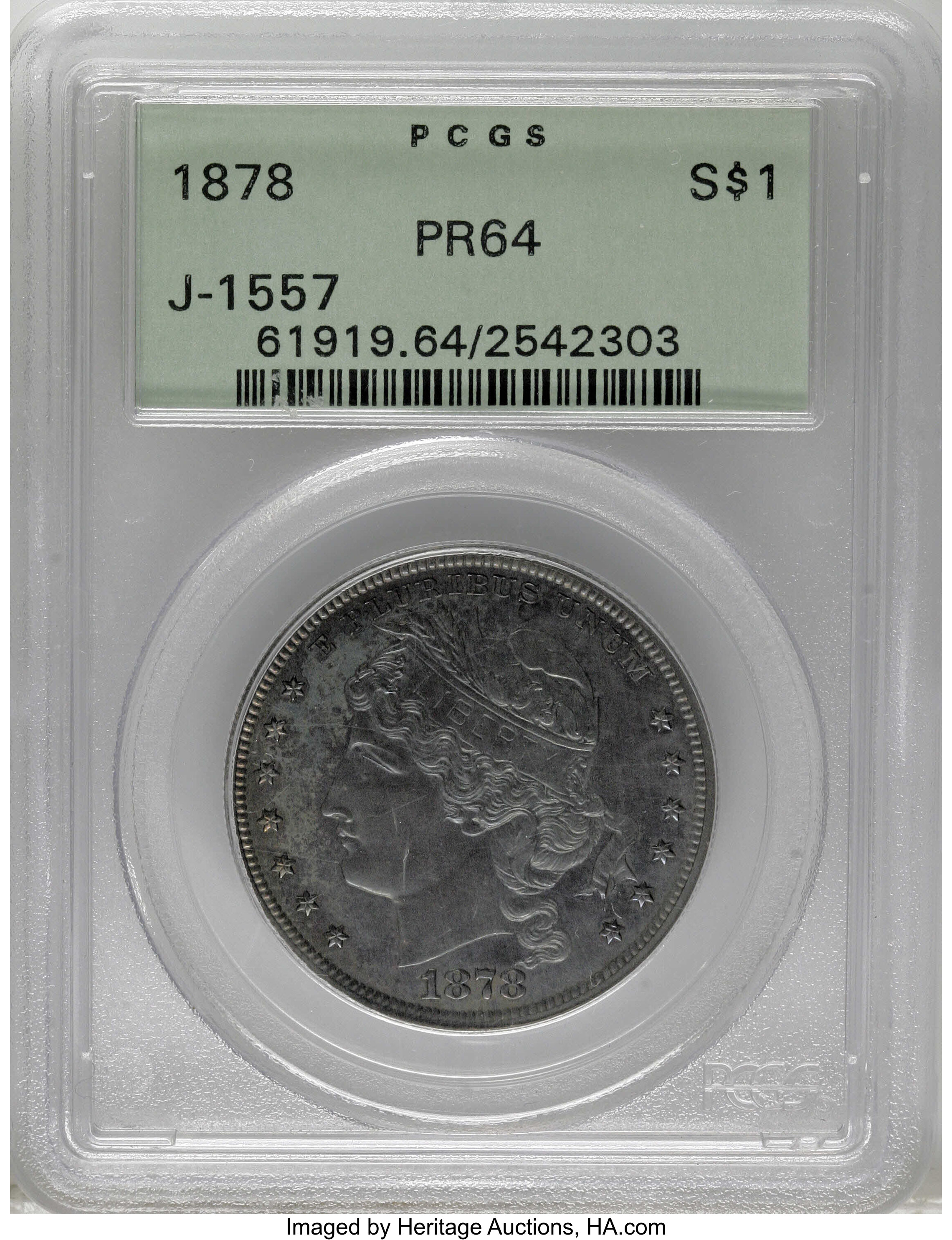 1878 P$1 Goloid Dollar, J-1557 PR thumbnail 6