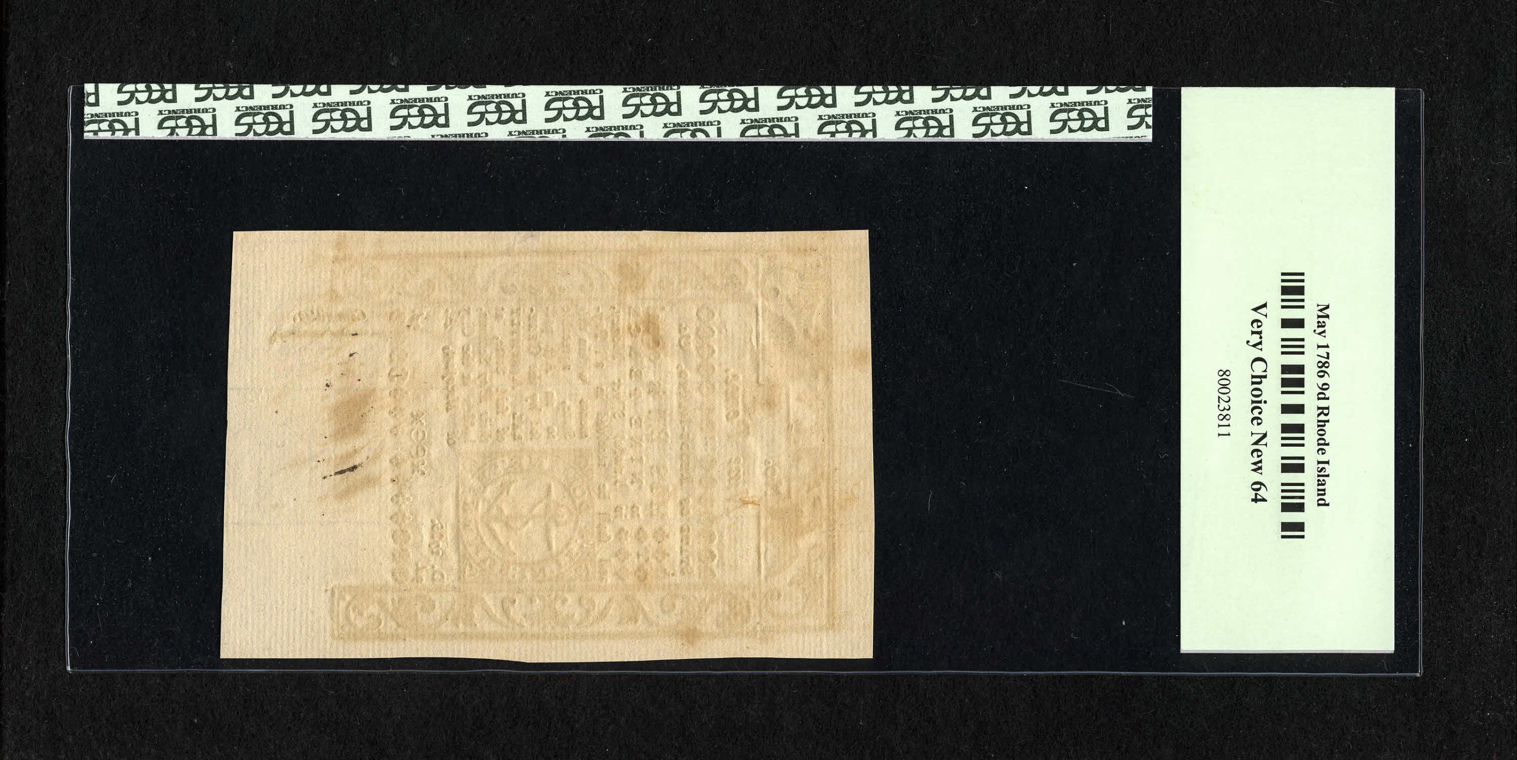 May 1786 9d Rhode Island (Fr. RI291) thumbnail 13