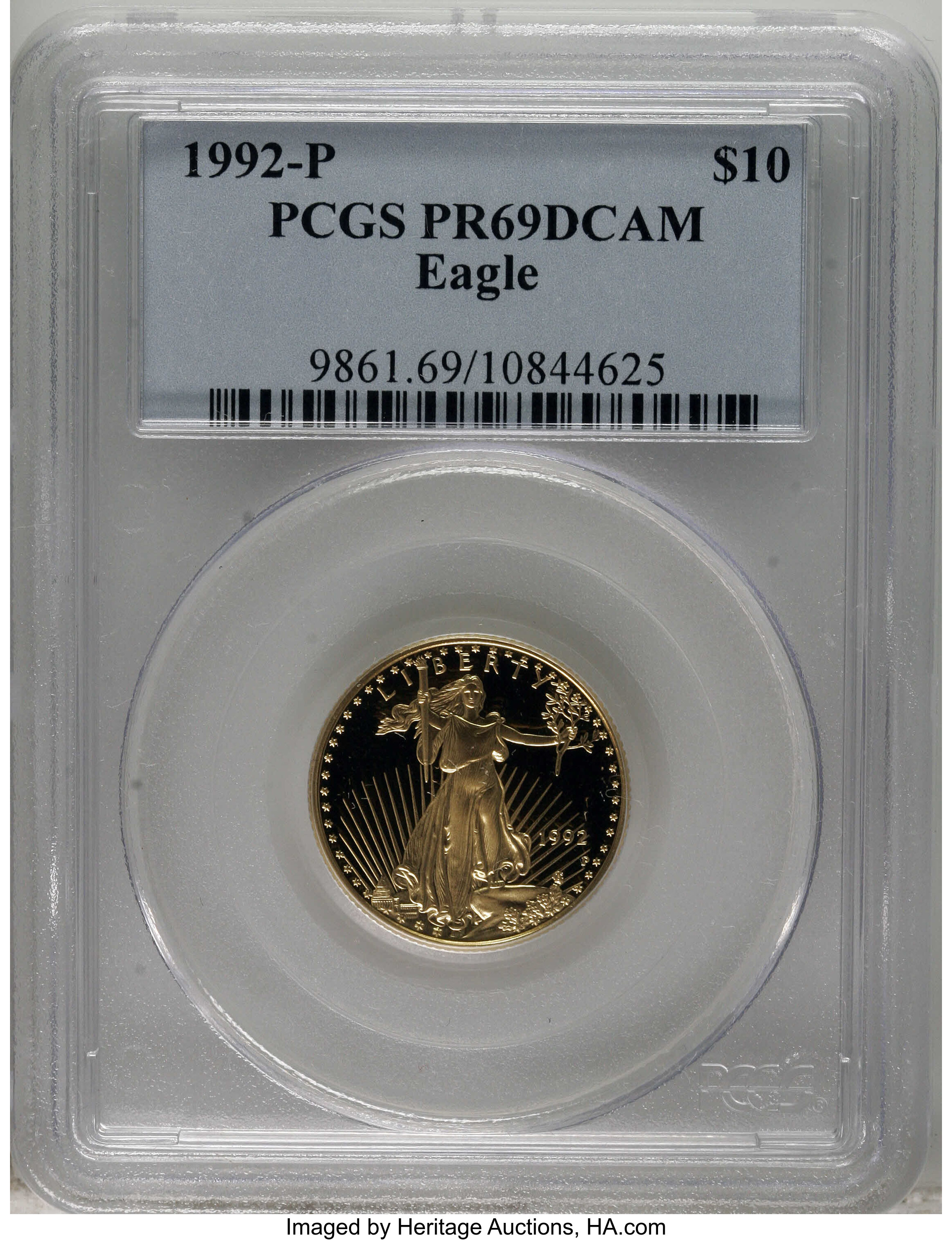 1992-P G$10 Quarter-Ounce Gold Eagle PR69 Deep Cameo PCGS. PCGS Population (803/17). NGC Census: (378/201). Mintage: 46,271...