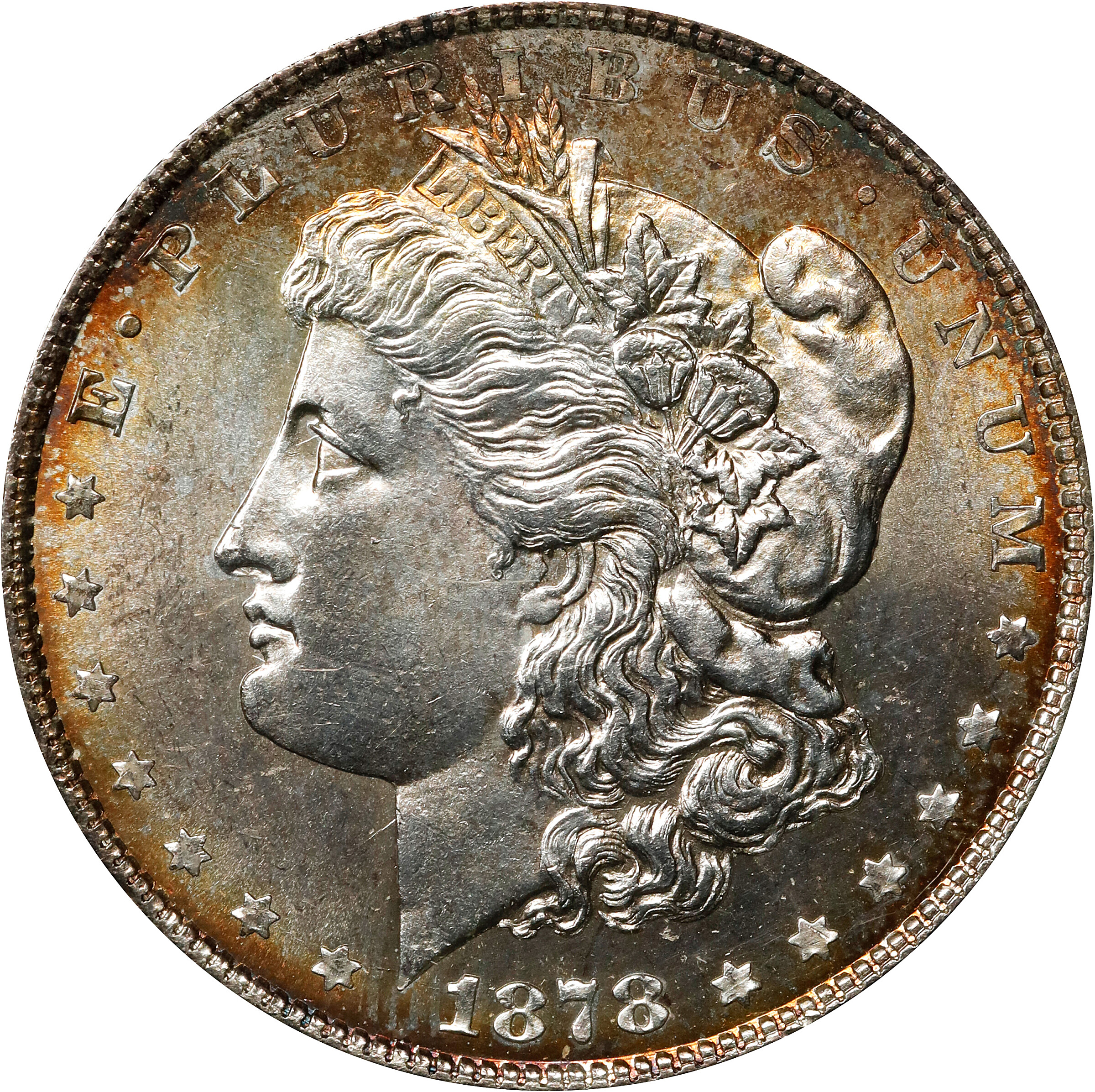 1878 Morgan Silver Dollar. 8 Tailfeathers. VAM-22. Hot 50 Variety. Polished LIB. MS-63 (ANACS). OH.