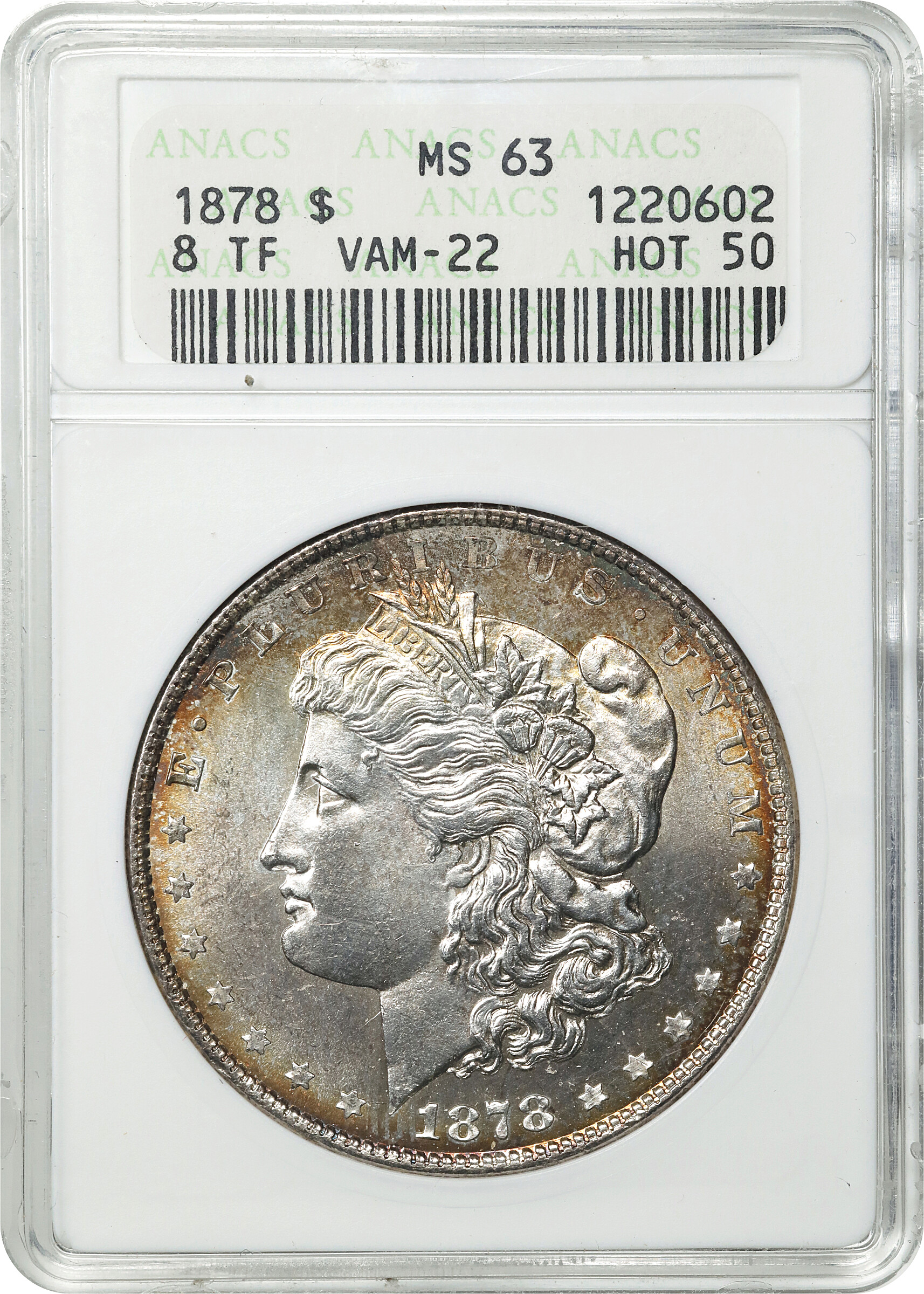 1878 8TF $1  Polished LIB, VAM-22A VF30 thumbnail 16