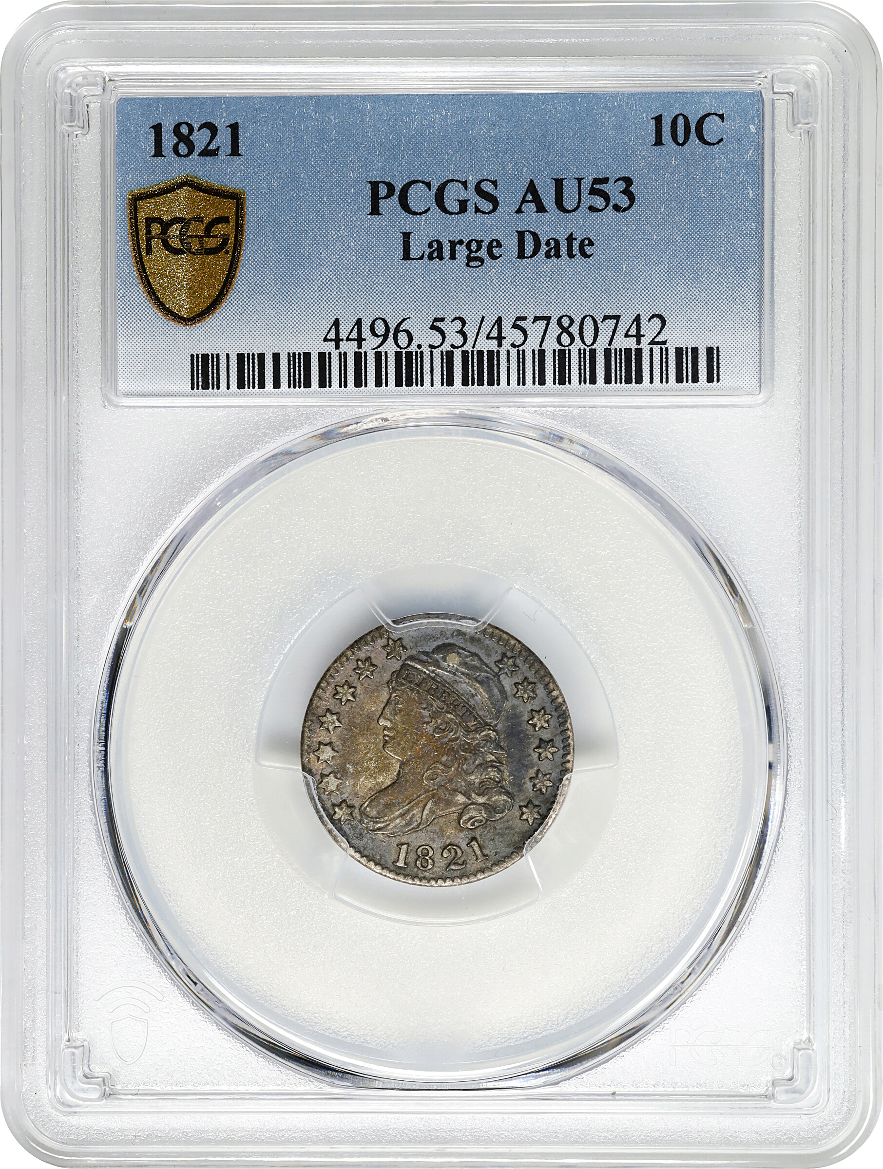 1821 10c Large Date MS61 CAC thumbnail 16