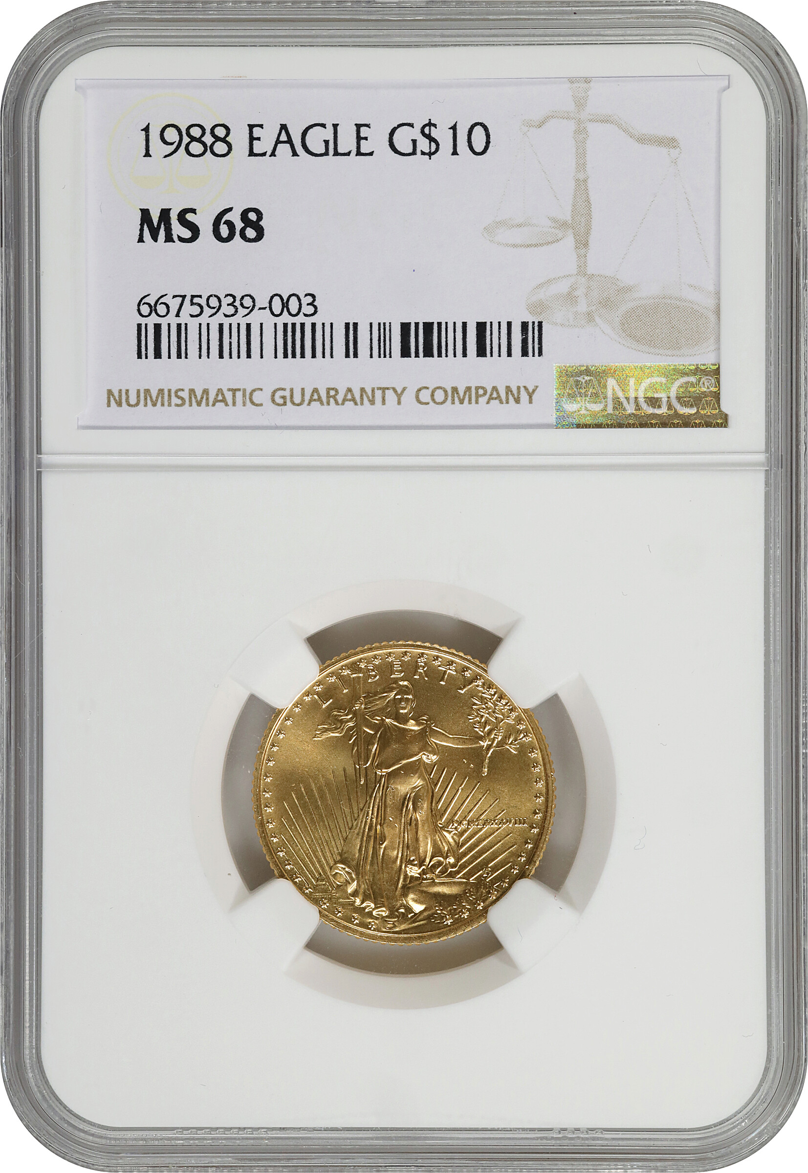 1988 $10  Gold Eagle MS68 thumbnail 7
