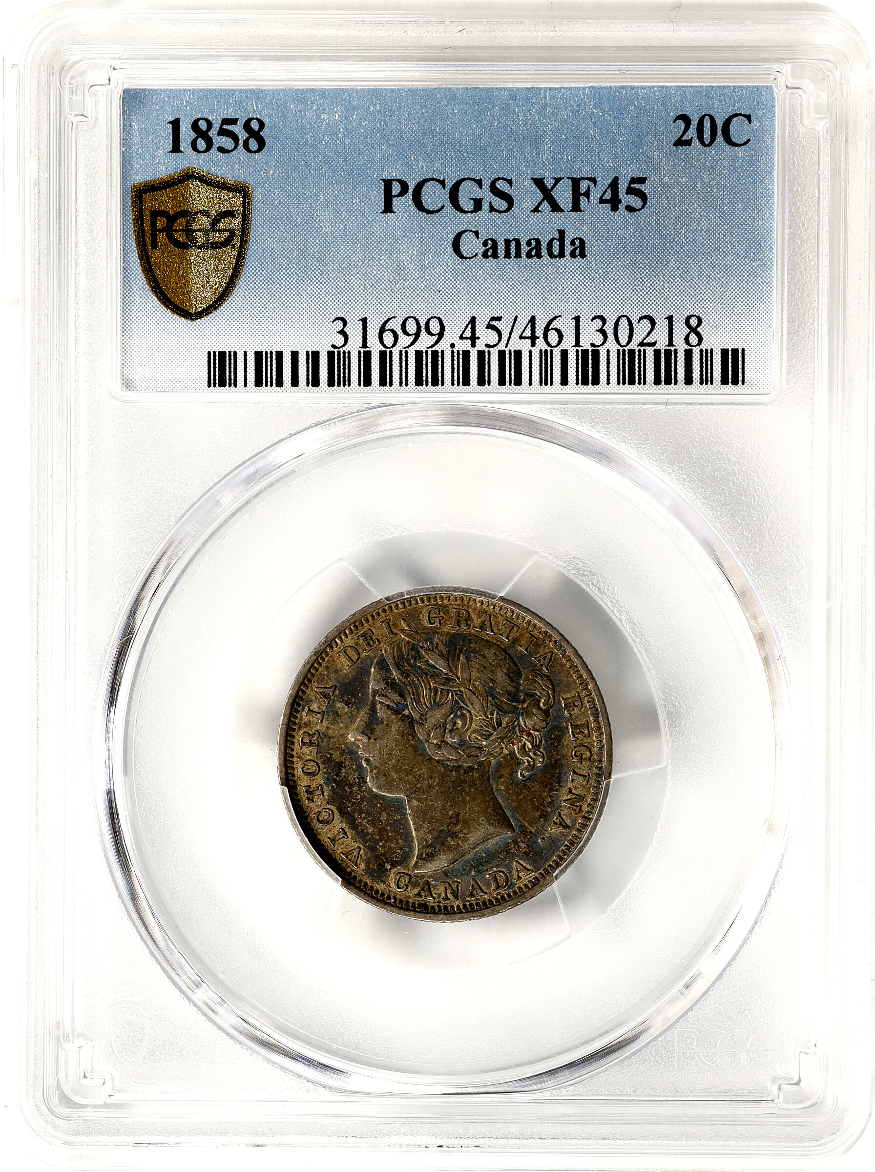 1858 20c Province of Canada, Coin Turn ↑↓ VG10 thumbnail 18