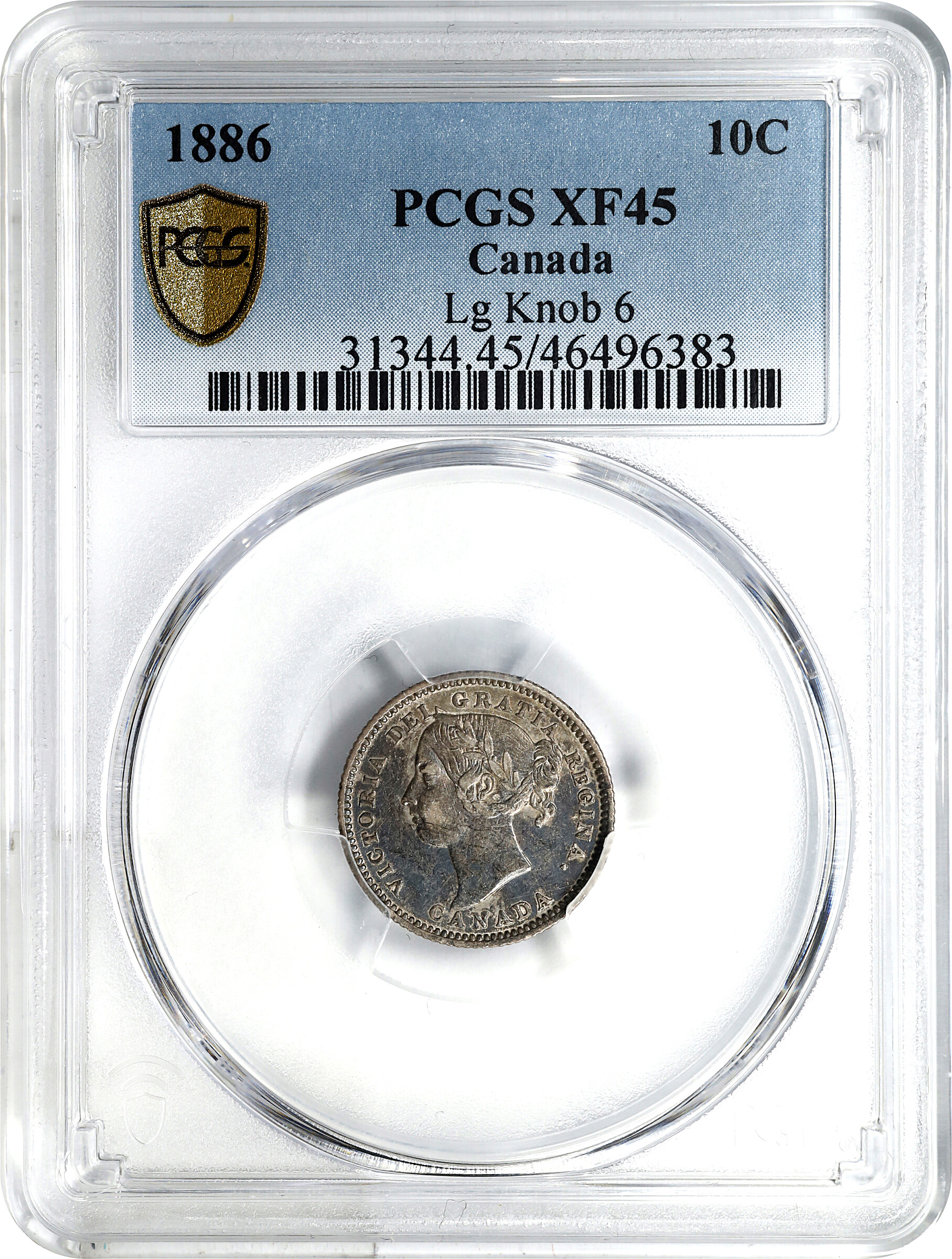 1886 10c Large Knob 6 AU50 thumbnail 3