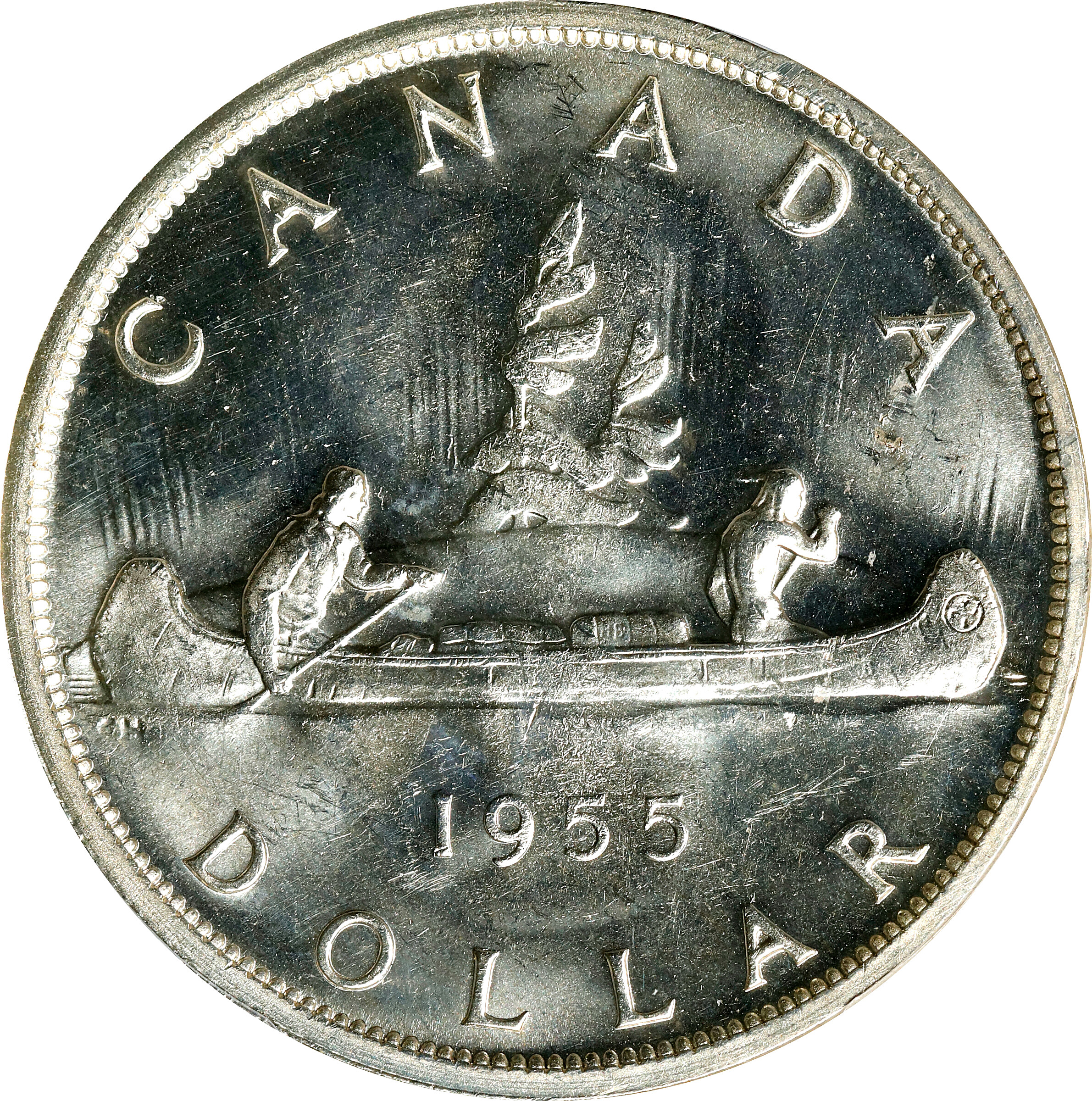 1955 S$1 Arnprior, No Die Break F15 thumbnail 10
