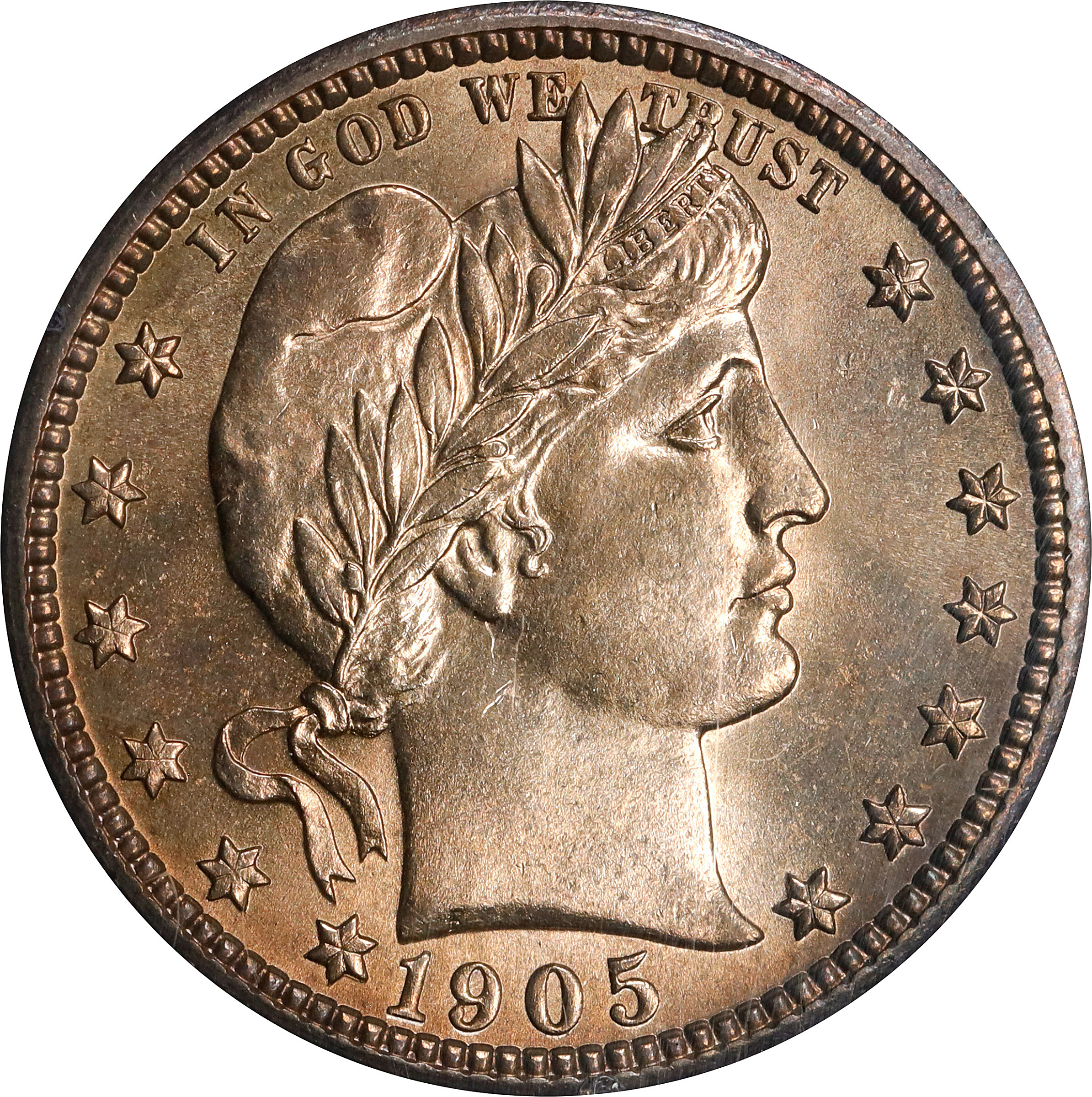 1905 Barber Quarter. MS-64 (PCGS). CAC. OGH Generation 1.2.