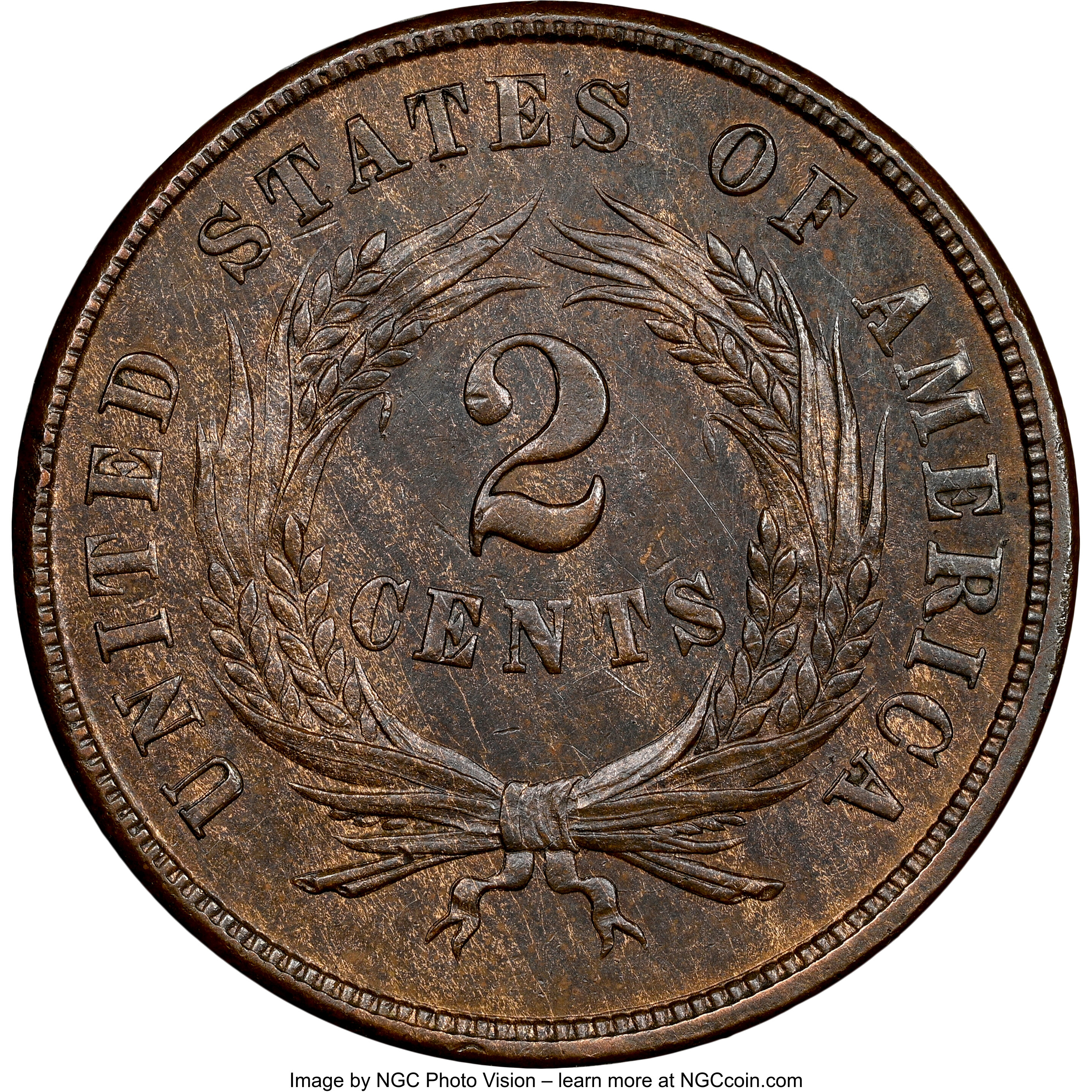 1864 2c Small Motto MS BN MS63 BN thumbnail 4