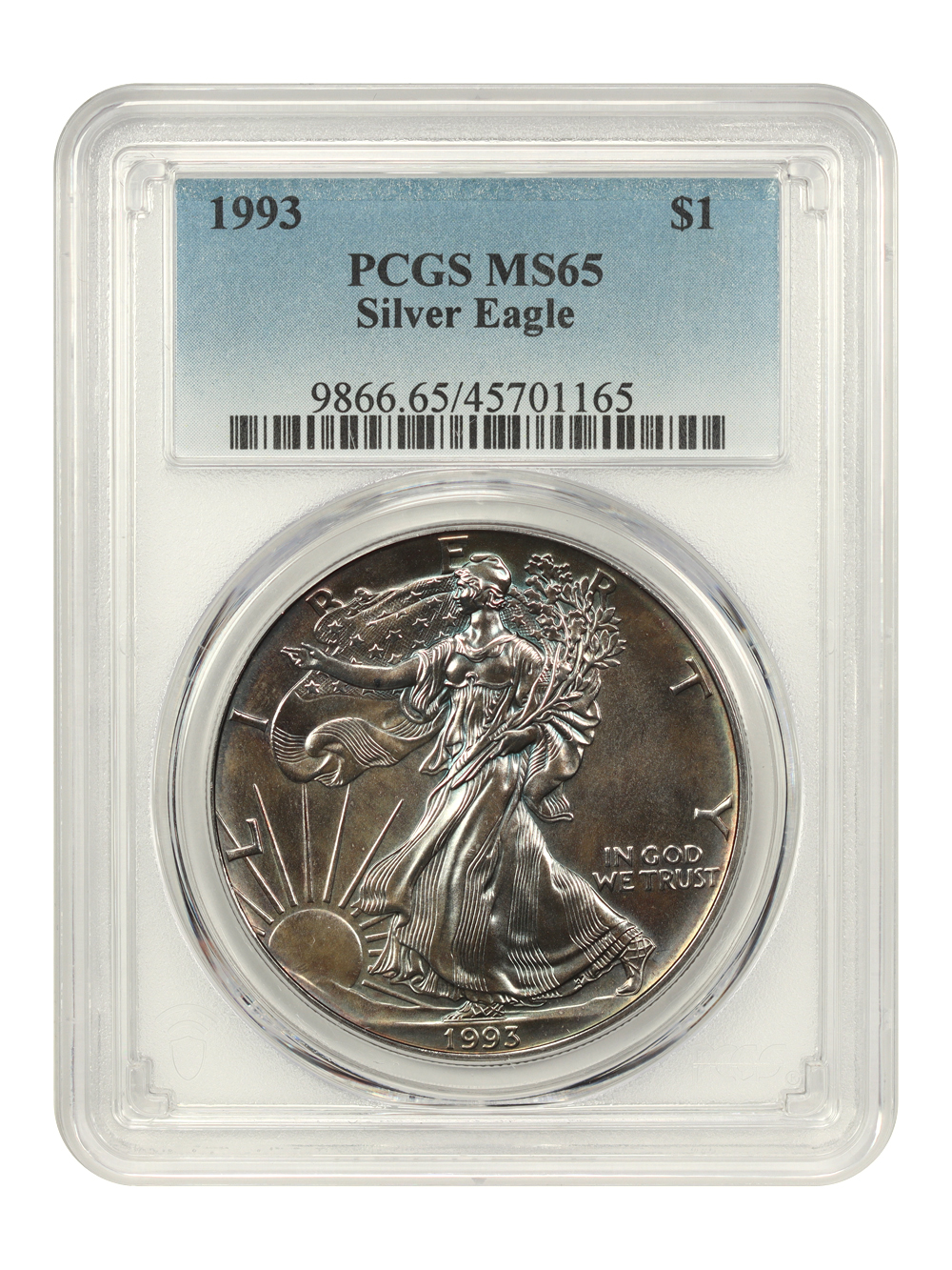 1993 $1  Silver Eagle MS63 CAC thumbnail 11