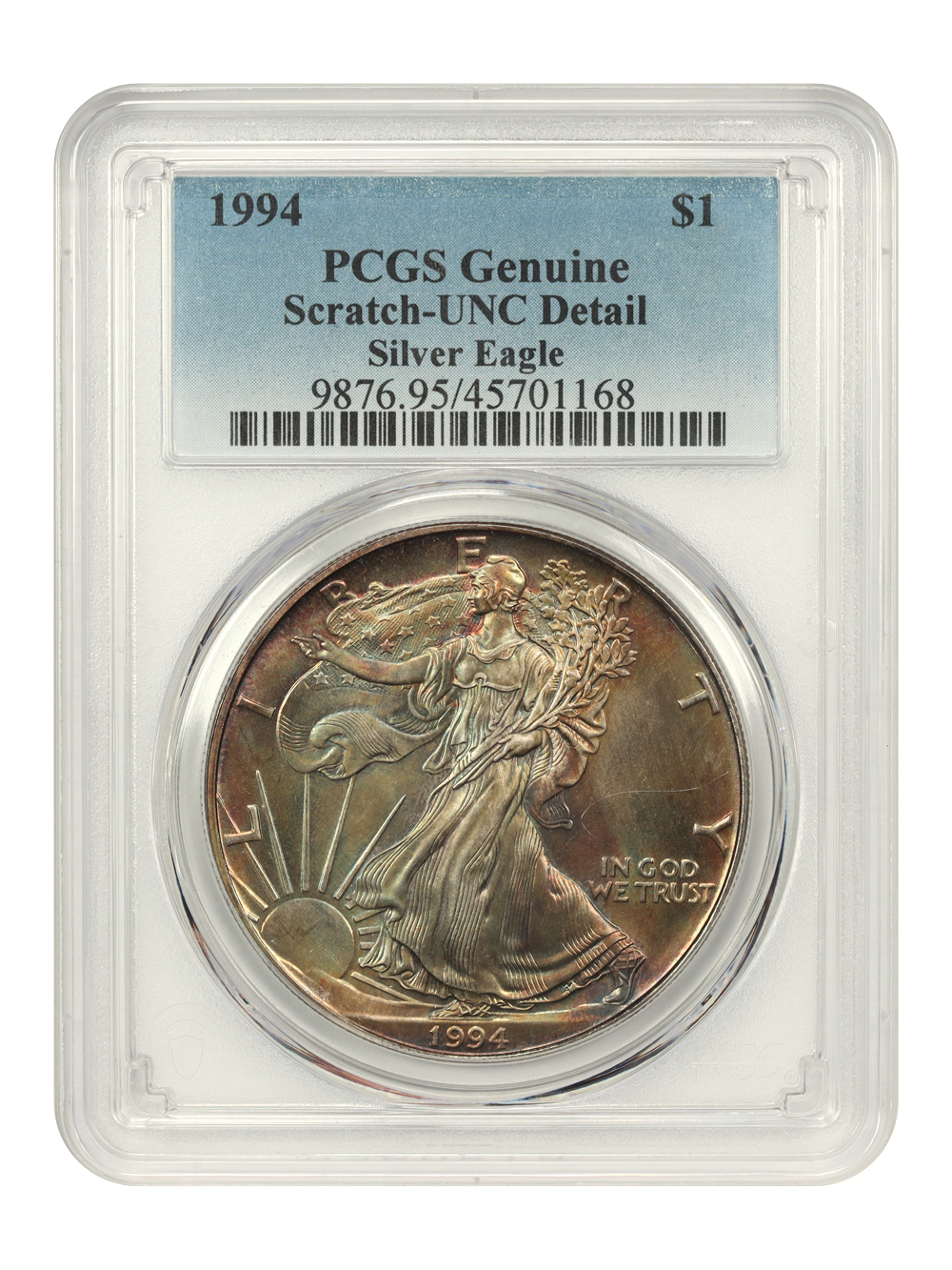 1994 $1  Silver Eagle MS63 CAC thumbnail 13