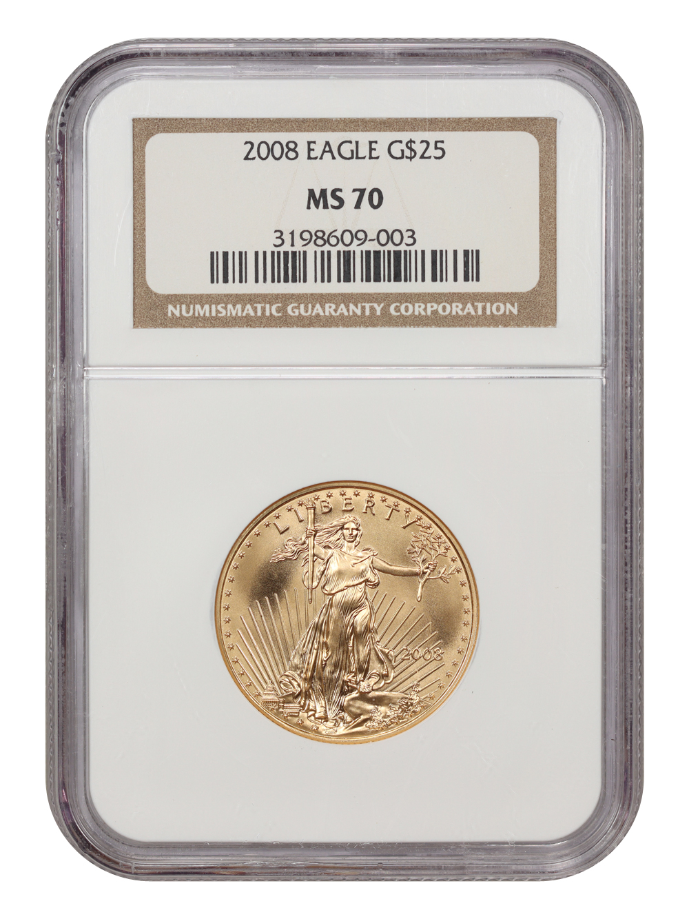 2008 $25  Gold Eagle MS70 thumbnail 4