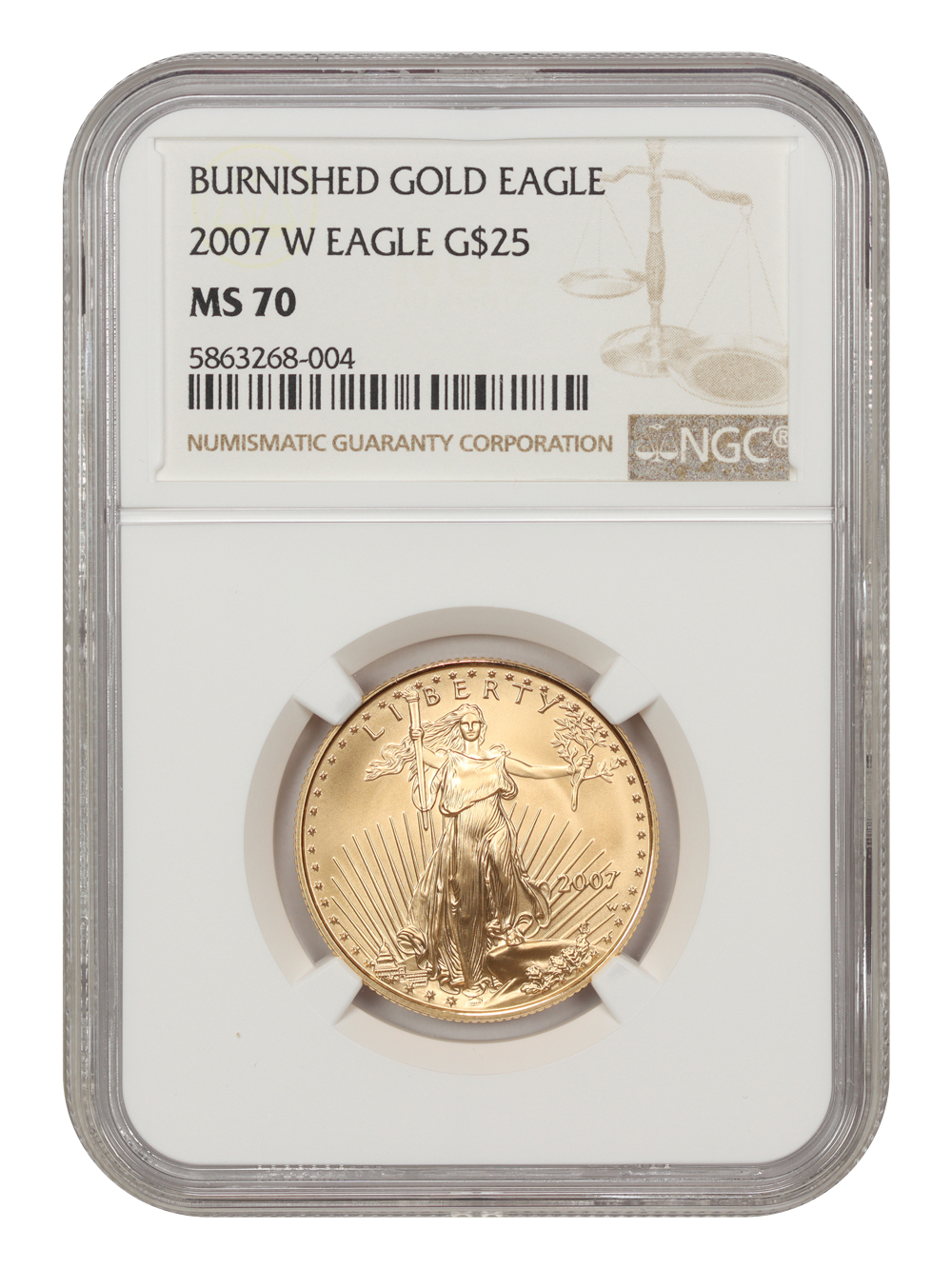 2007-W $25  Gold Eagle, Burnished MS70 thumbnail 9