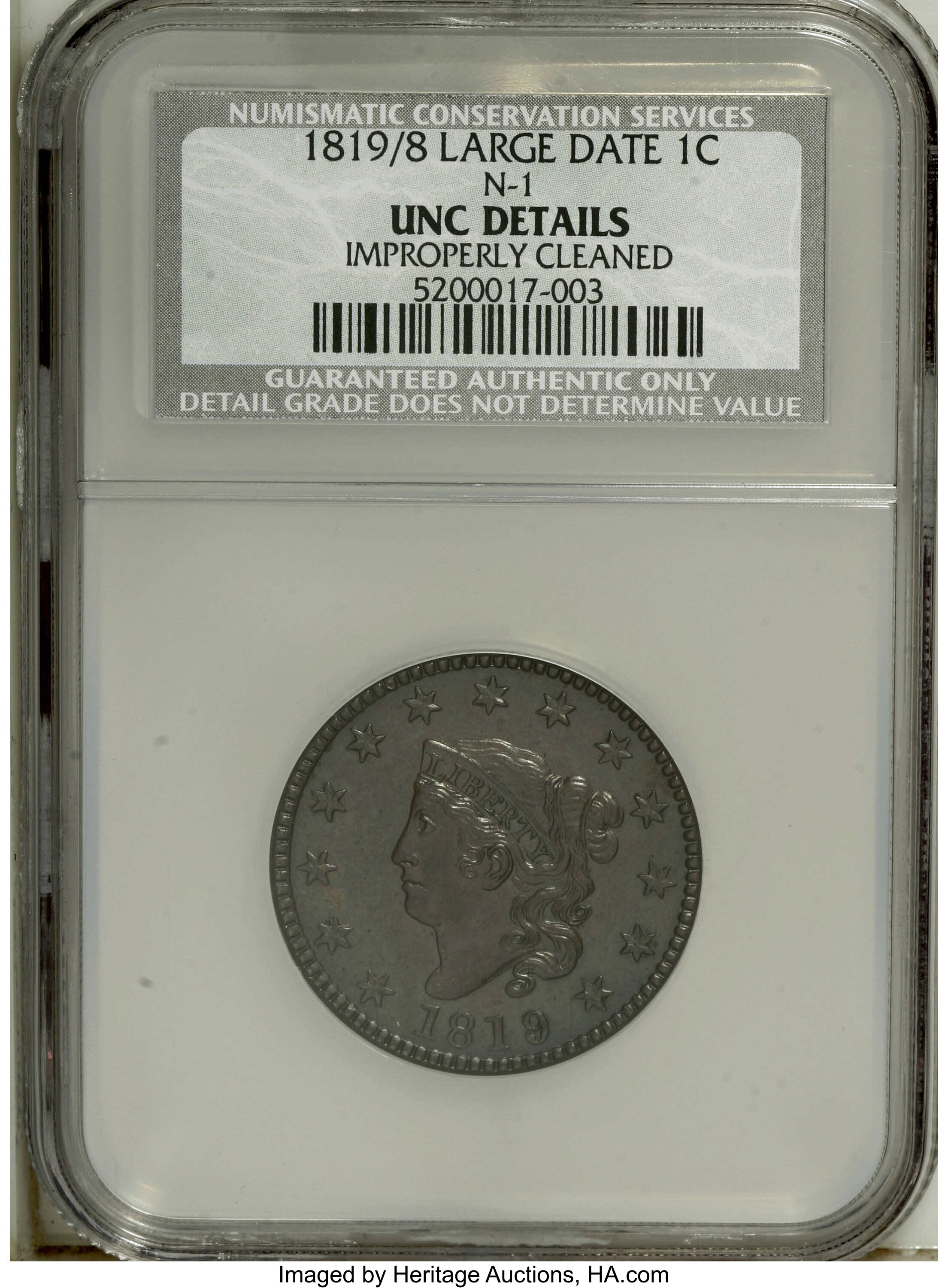 1819/8 1c Large Date MS BN F15 BN thumbnail 20