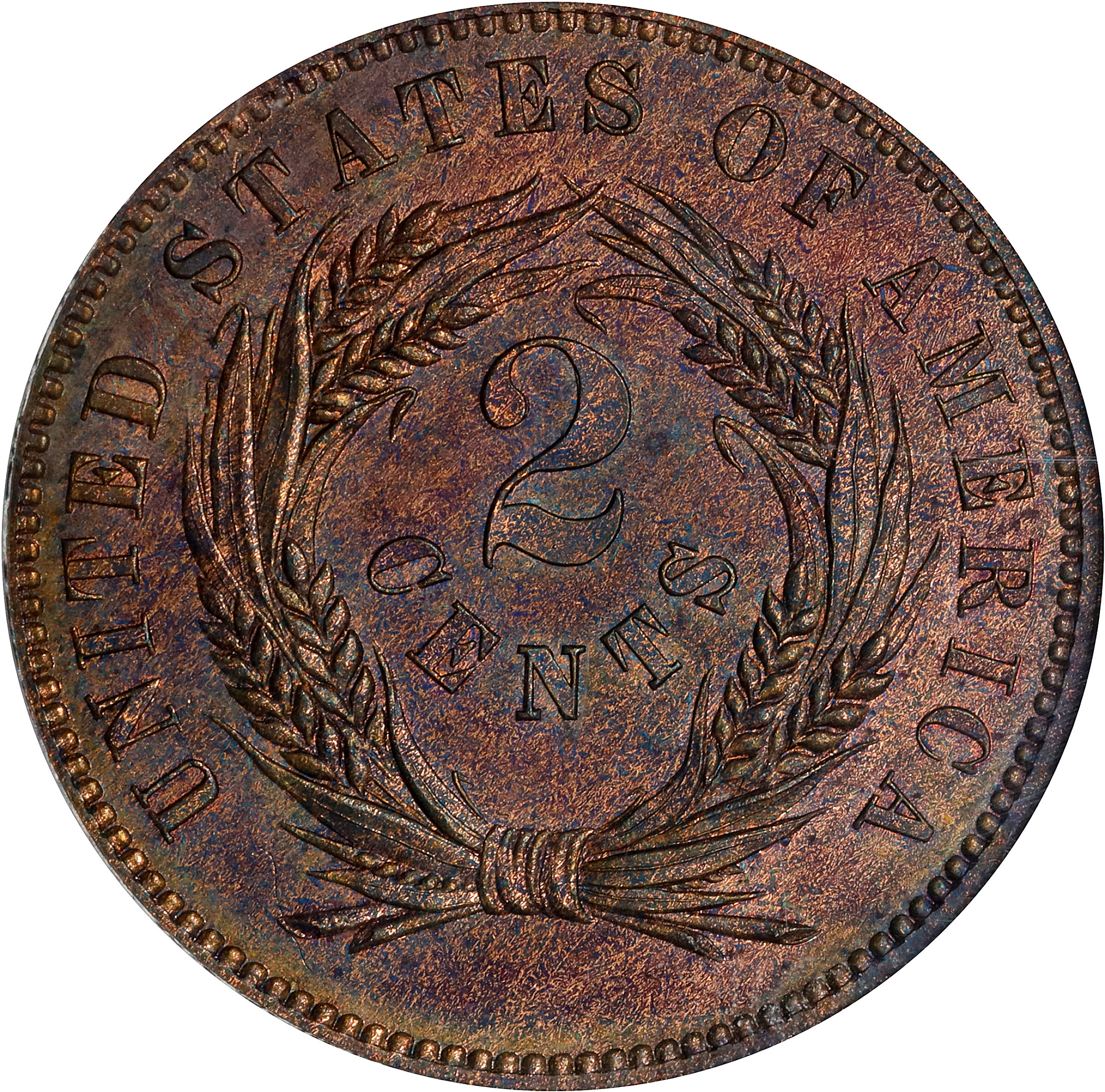 1863 P2c Copper, J-312 PR RB PR61 RB thumbnail 9