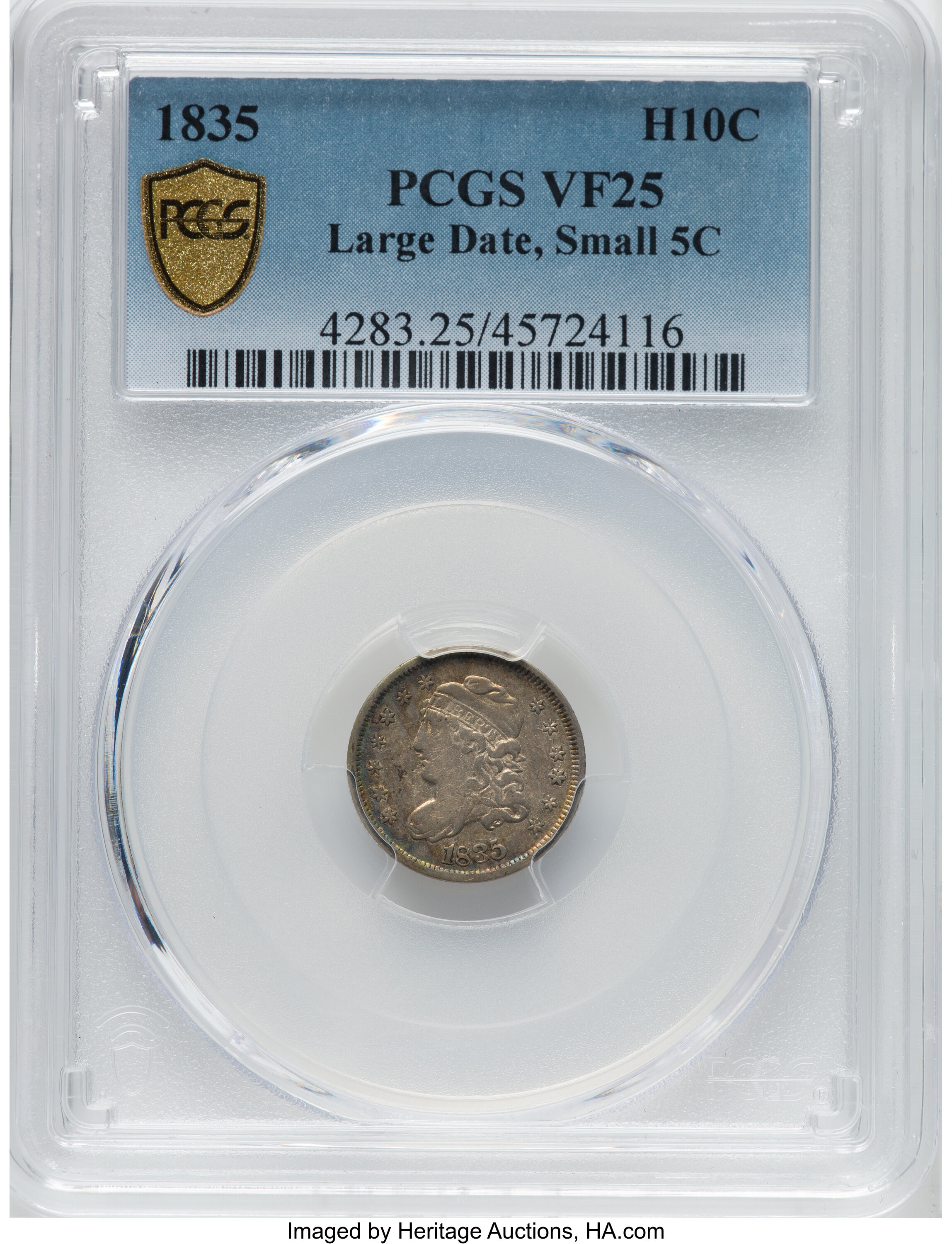 1835 H10c Large Date, Small 5c VG10 thumbnail 16