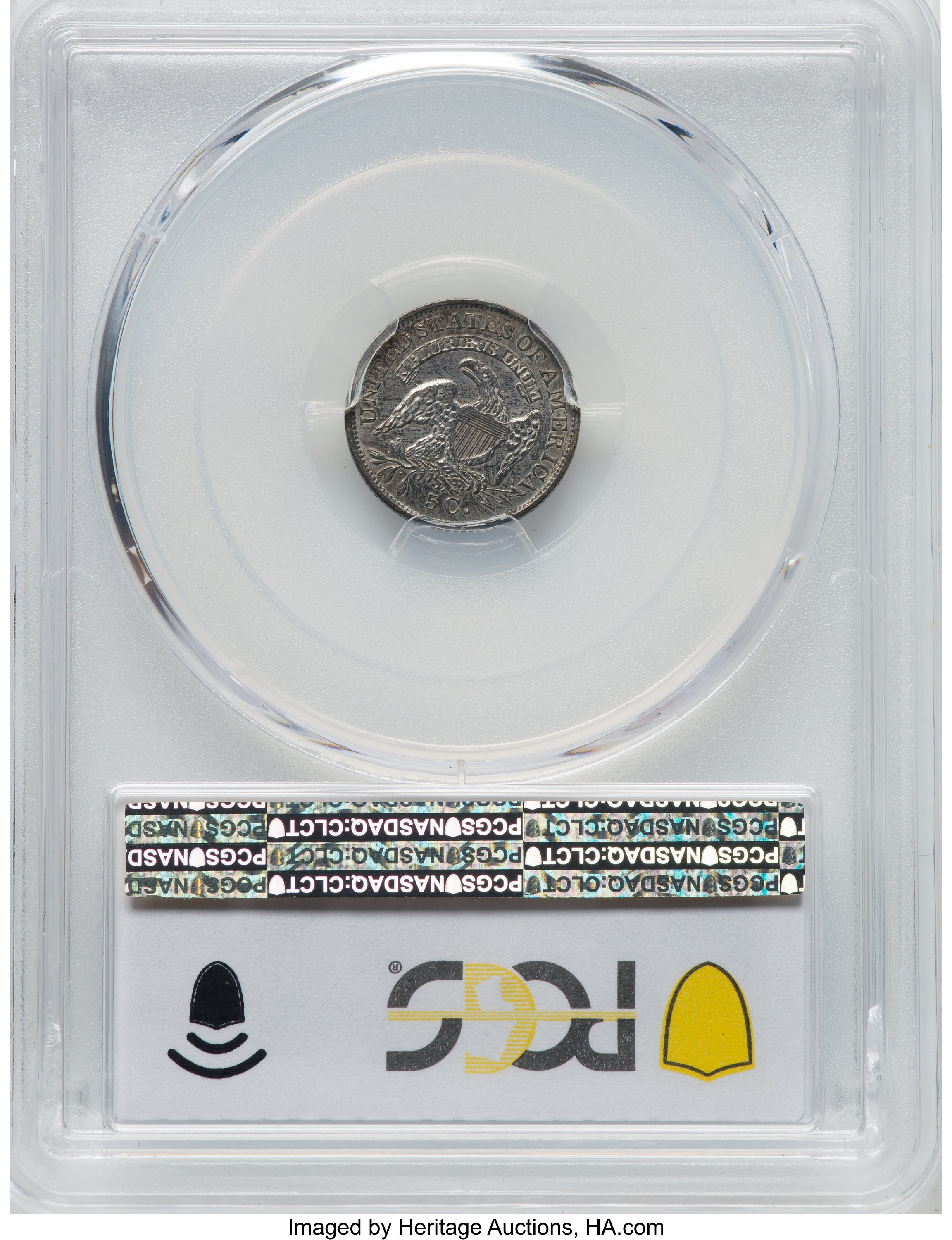 1837 H10c Small 5c XF40 CAC thumbnail 22