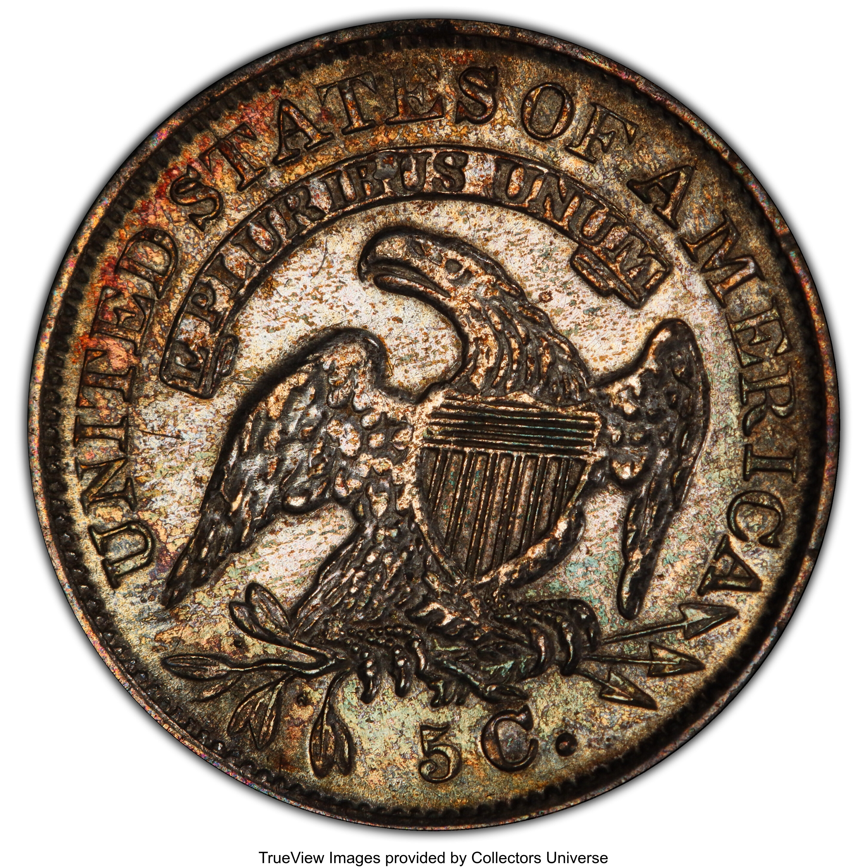 1837 H10c Small 5c XF40 CAC thumbnail 21
