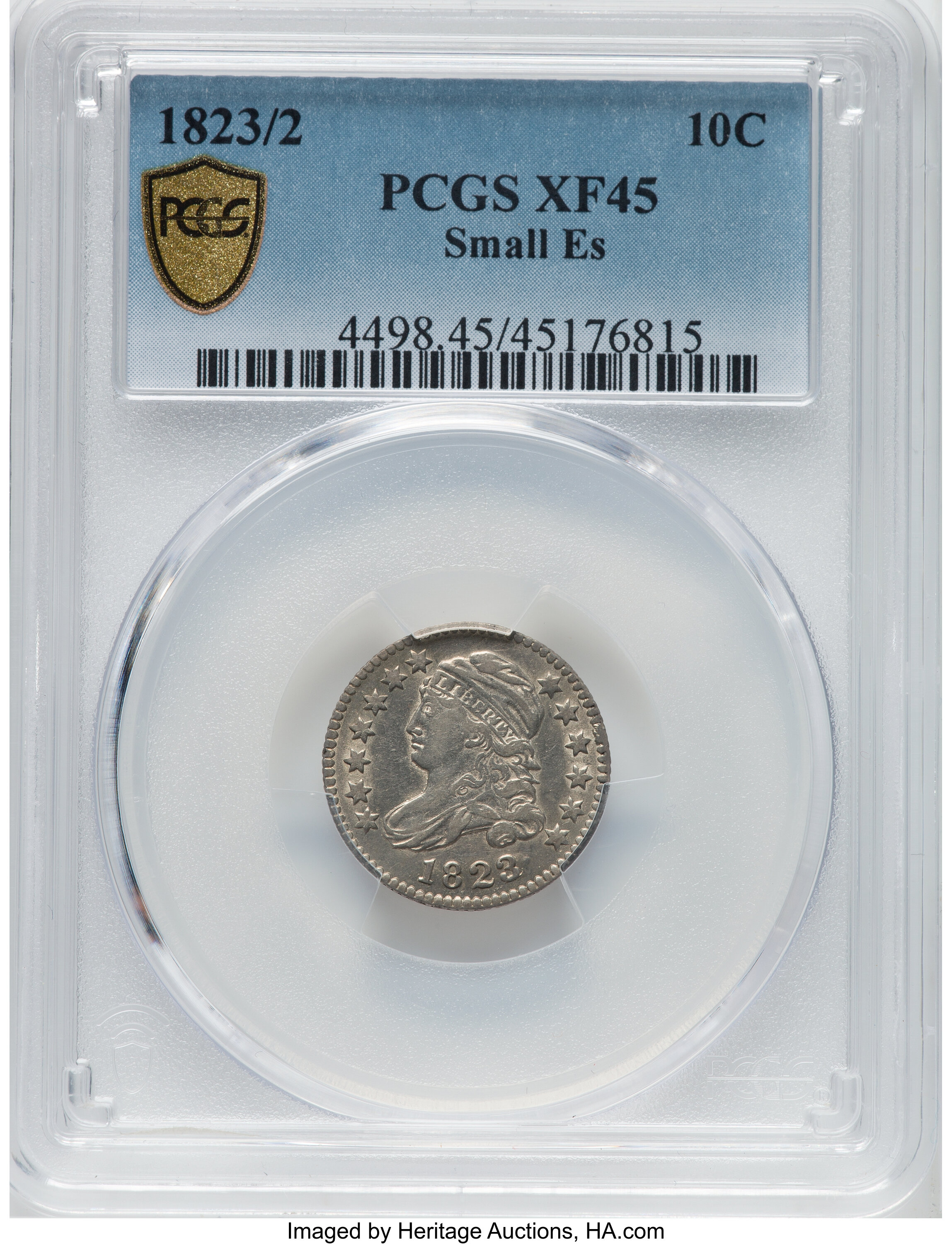 1823/2 10c Small E's AU55 CAC thumbnail 15
