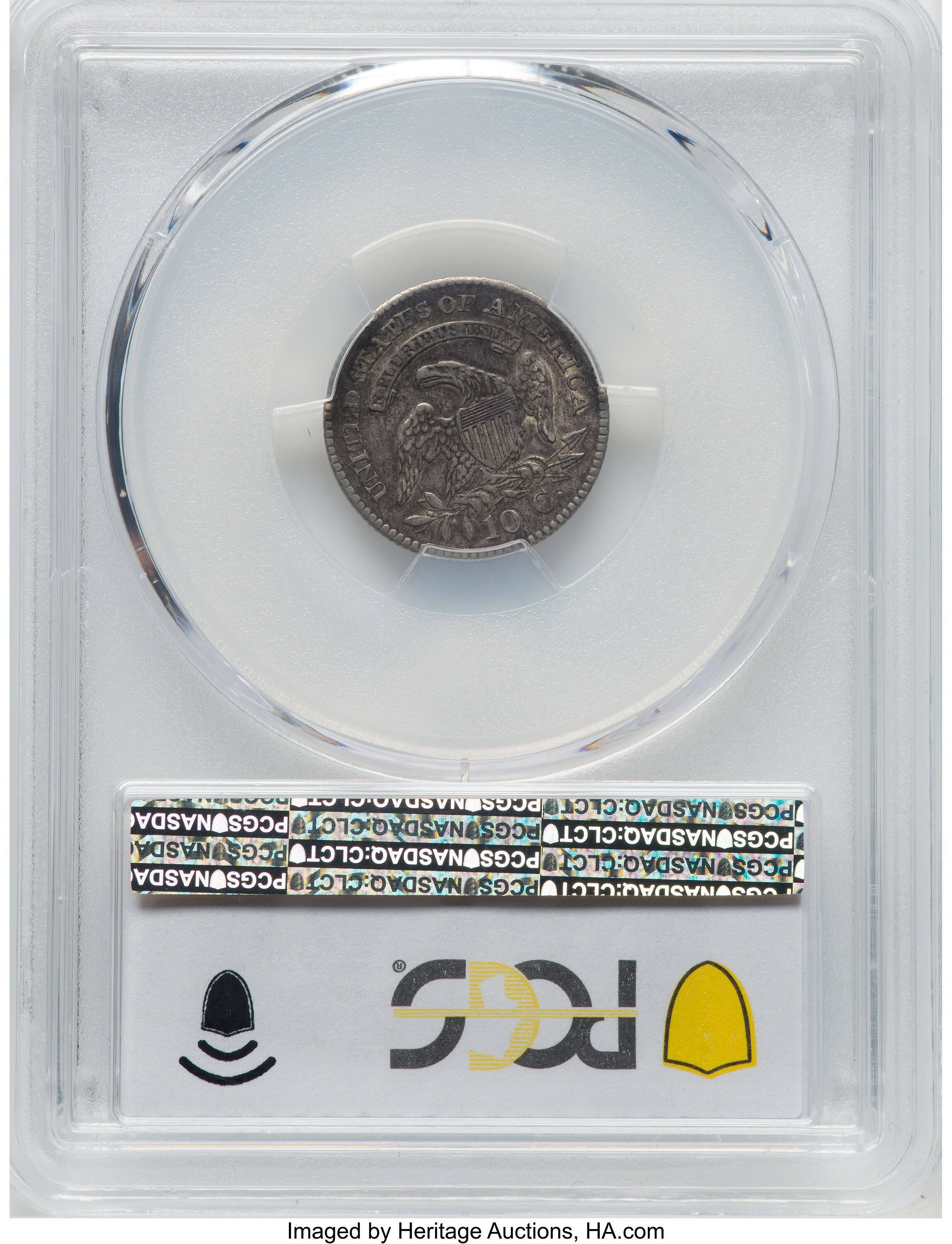1825 10c XF45 CAC thumbnail 2