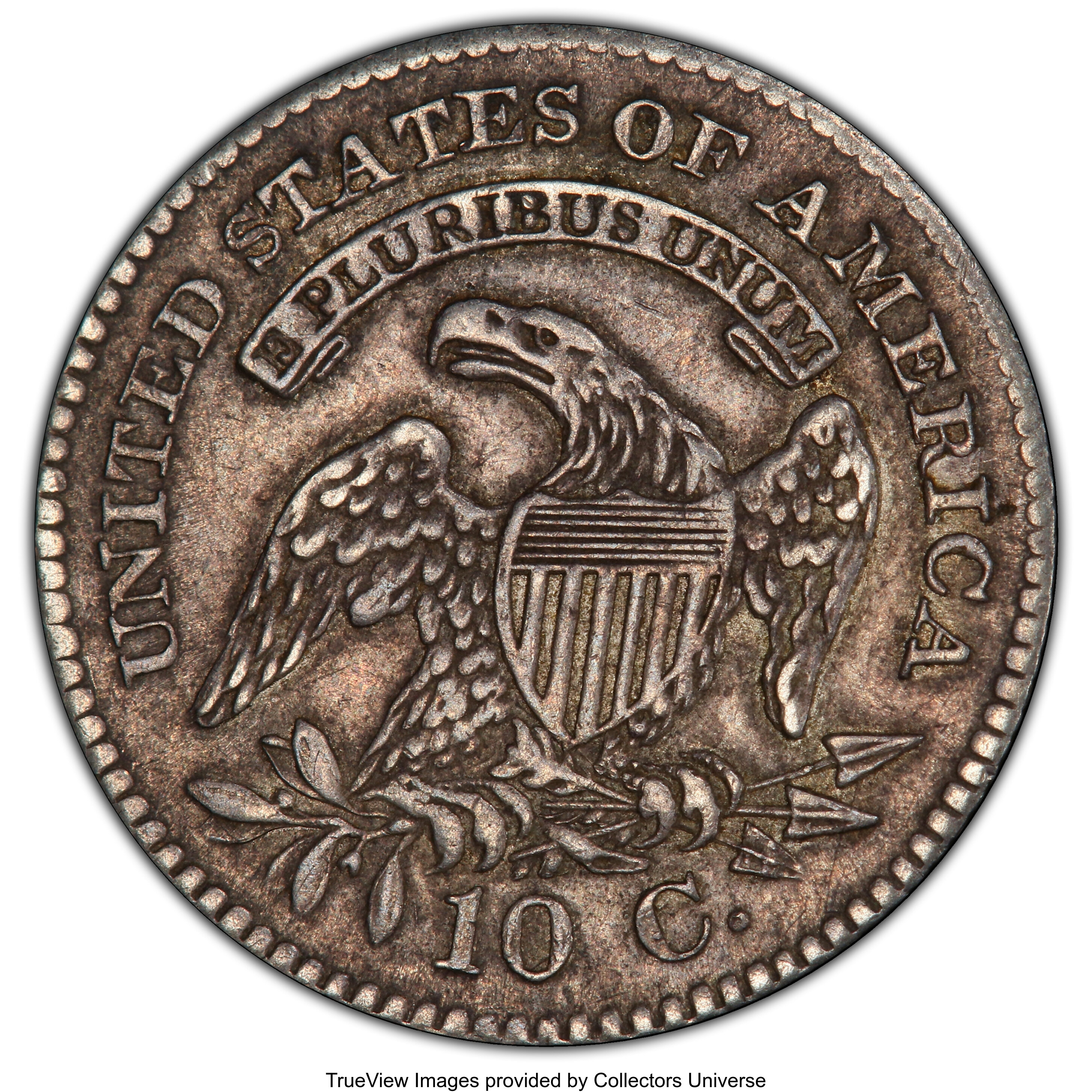 1825 10c XF45 CAC thumbnail 3