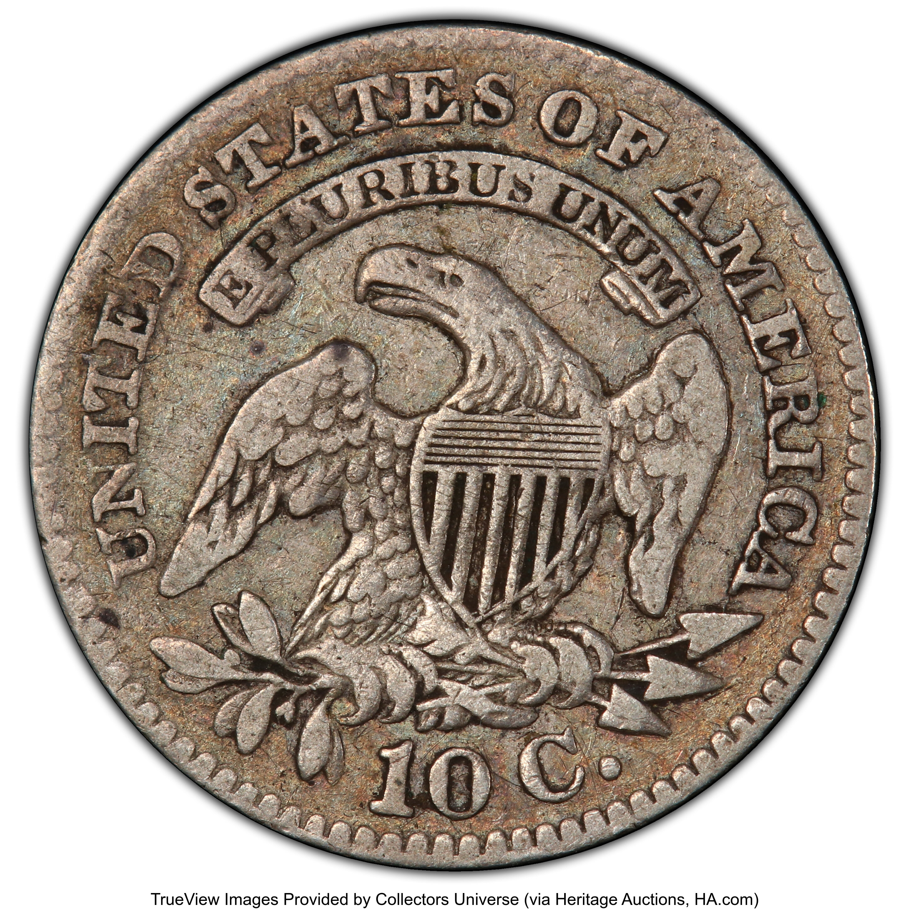 1827 10c Pointed Top 1 VF20 thumbnail 5