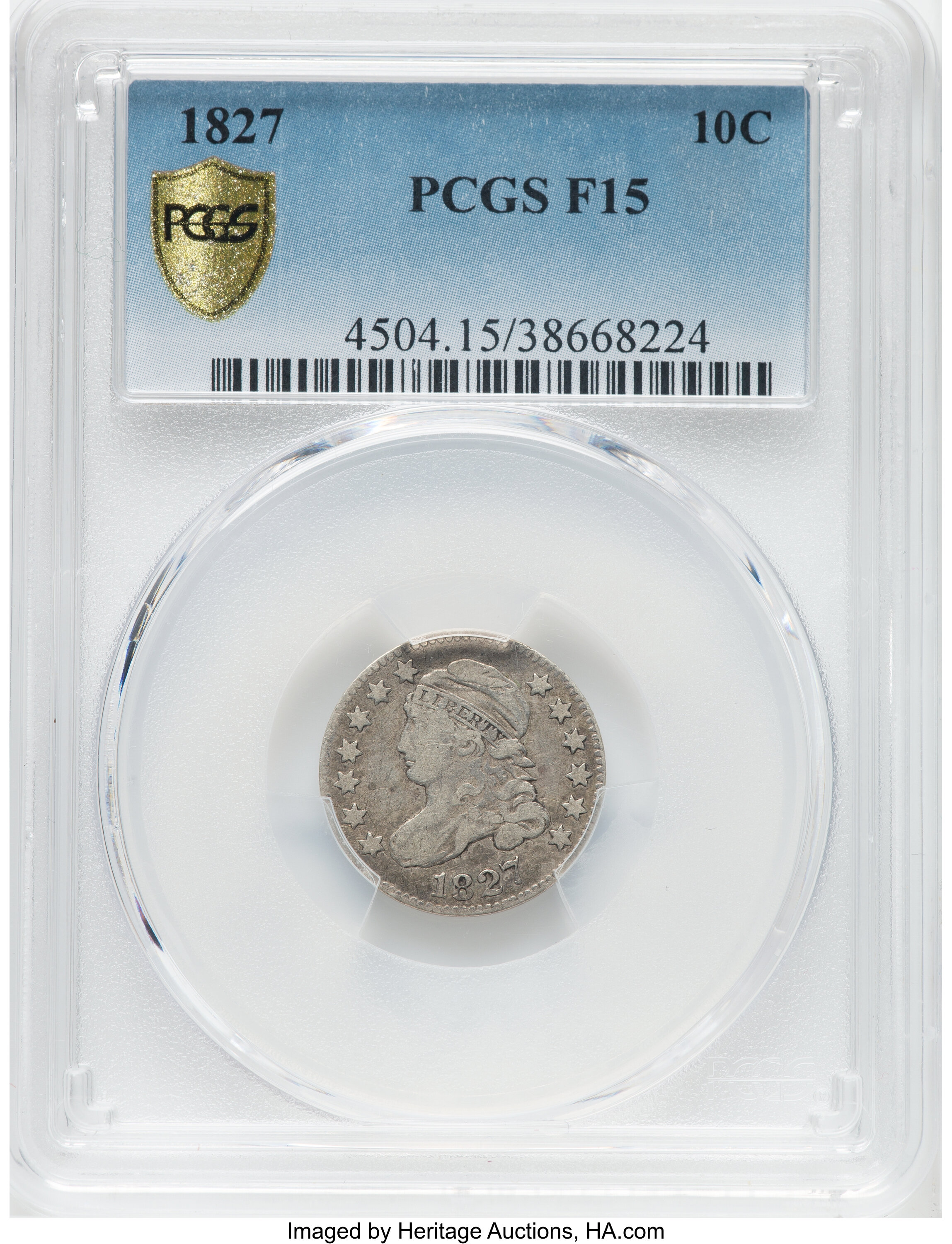 1827 10c Pointed Top 1 VF20 thumbnail 6