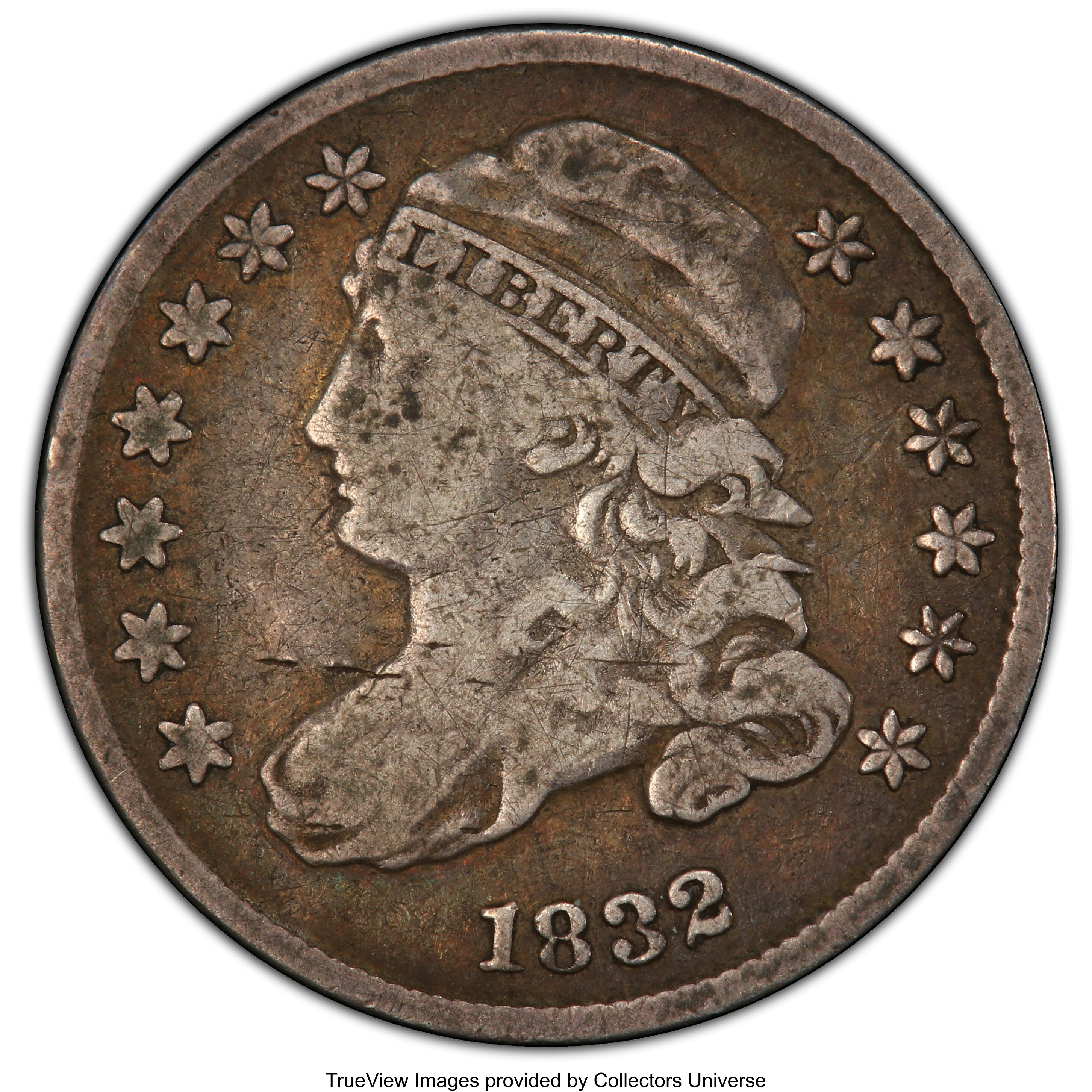 1832 10C VF20 PCGS. PCGS Population: (13/497 and 0/4+). NGC Census: (12/308 and 0/2+). CDN: $95 Whsle. Bid for NGC/PCGS VF2...